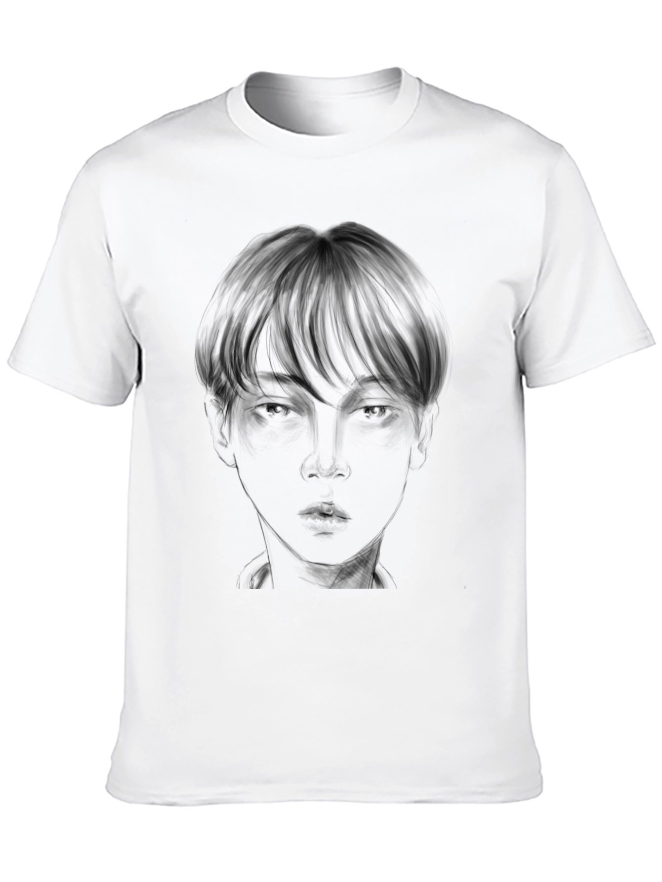 Black T-Shirt with Artistic Face Design