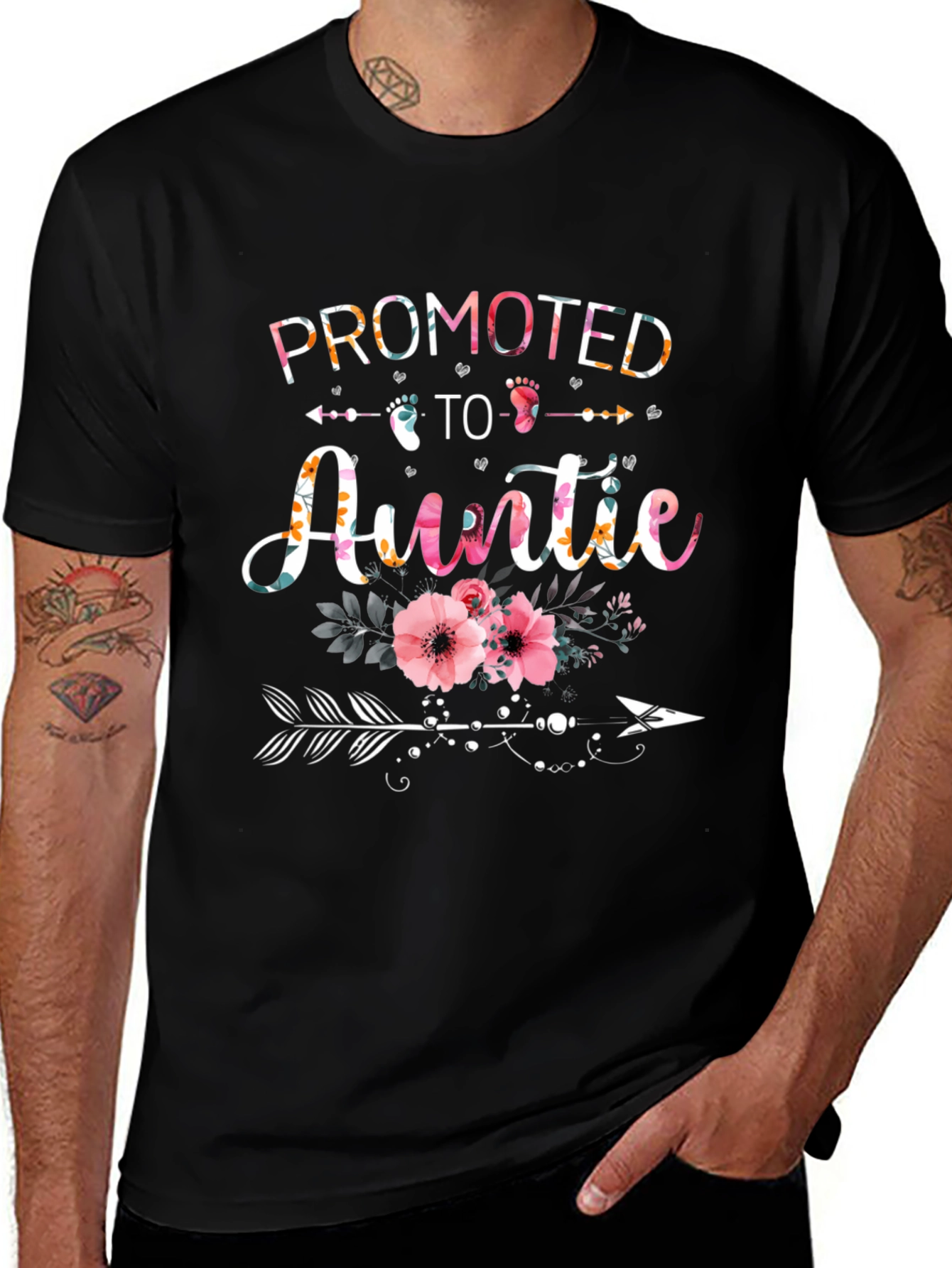 Promoted to Auntie Floral T-Shirt