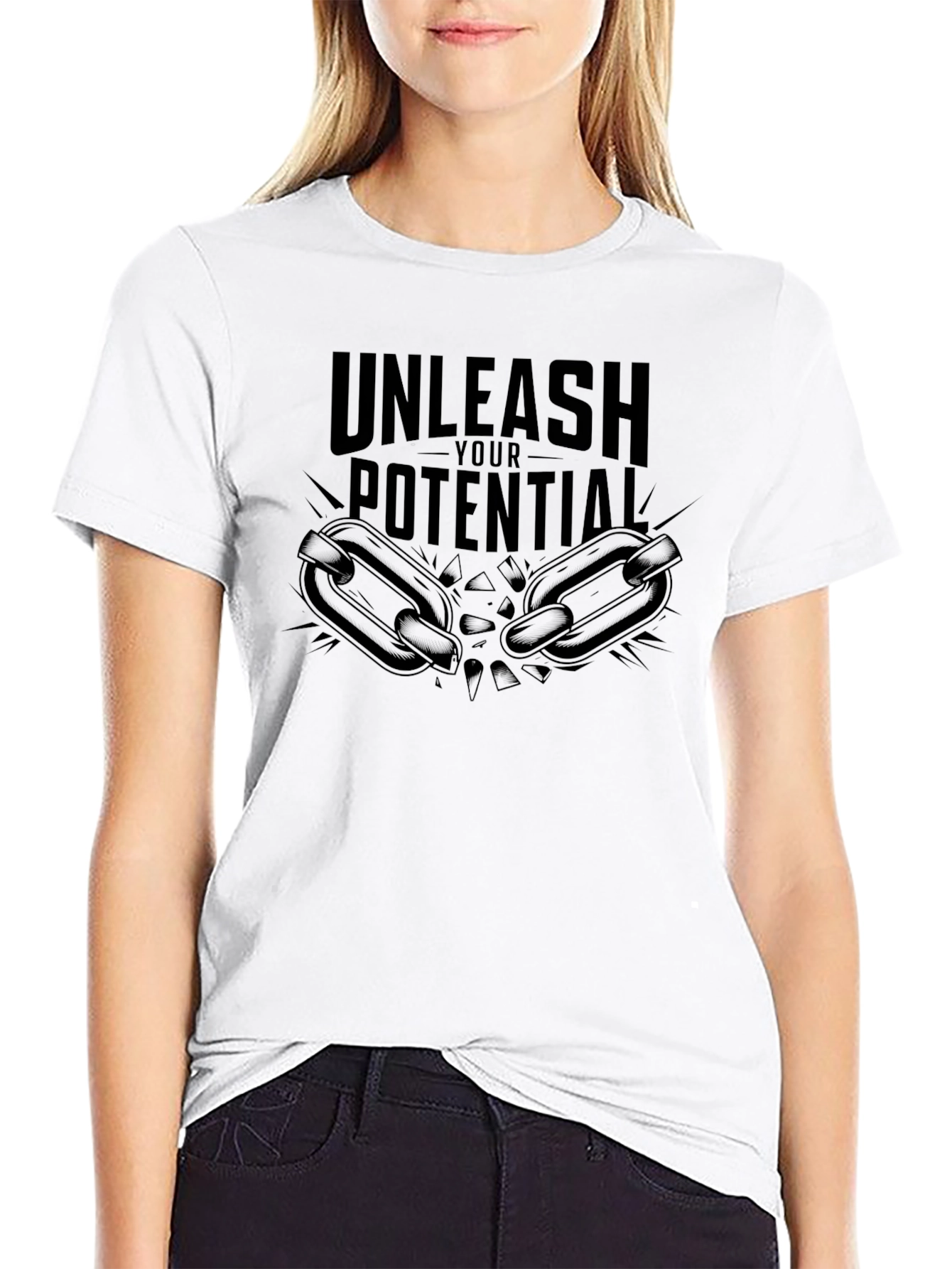 Unleash Your Potential Black Graphic Tee