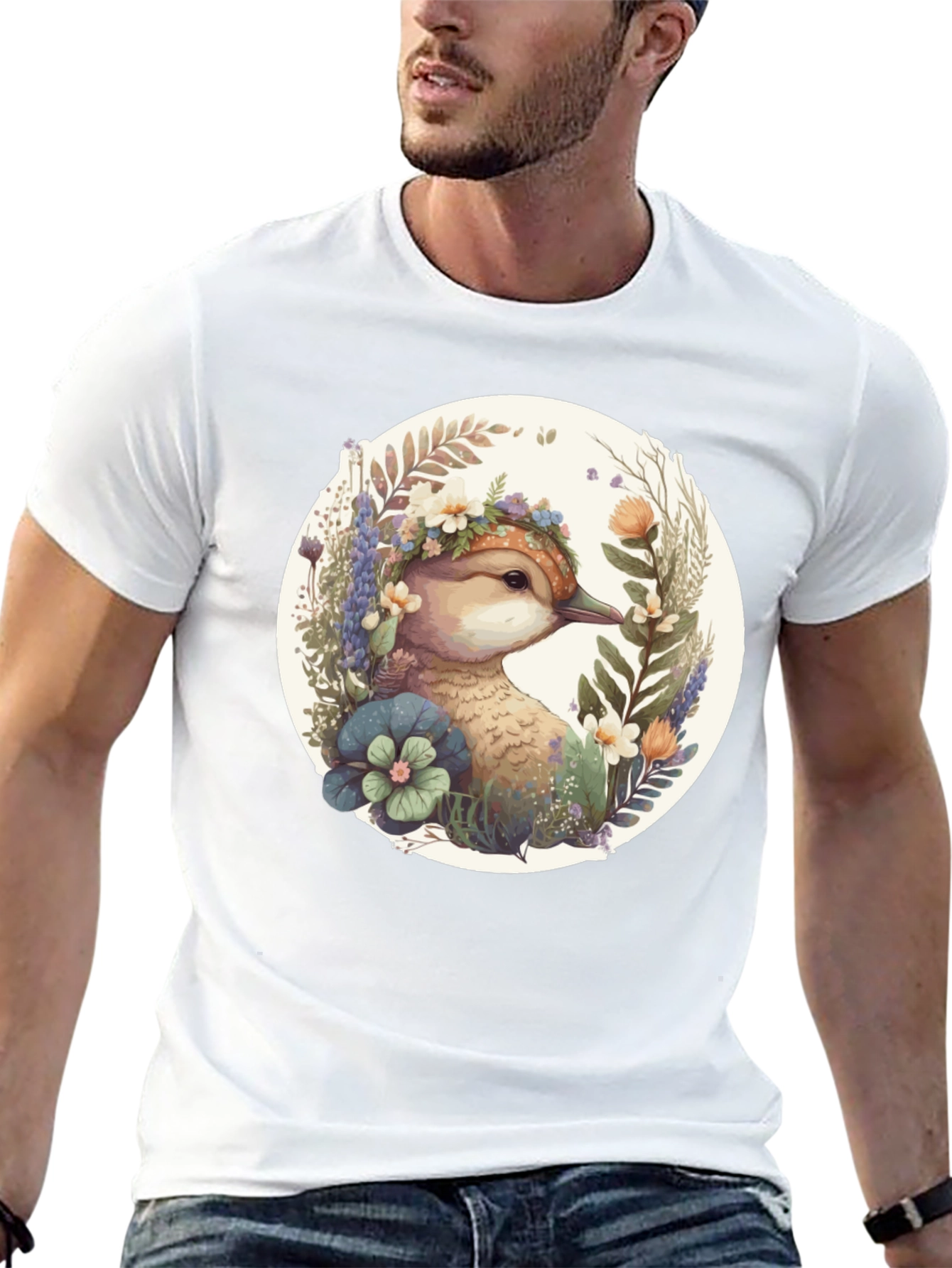 Floral Duck Graphic T-Shirt
