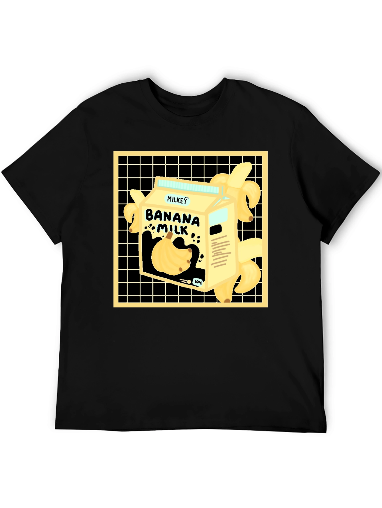 Banana Milk Graphic Tee - Unique Cartoon Design