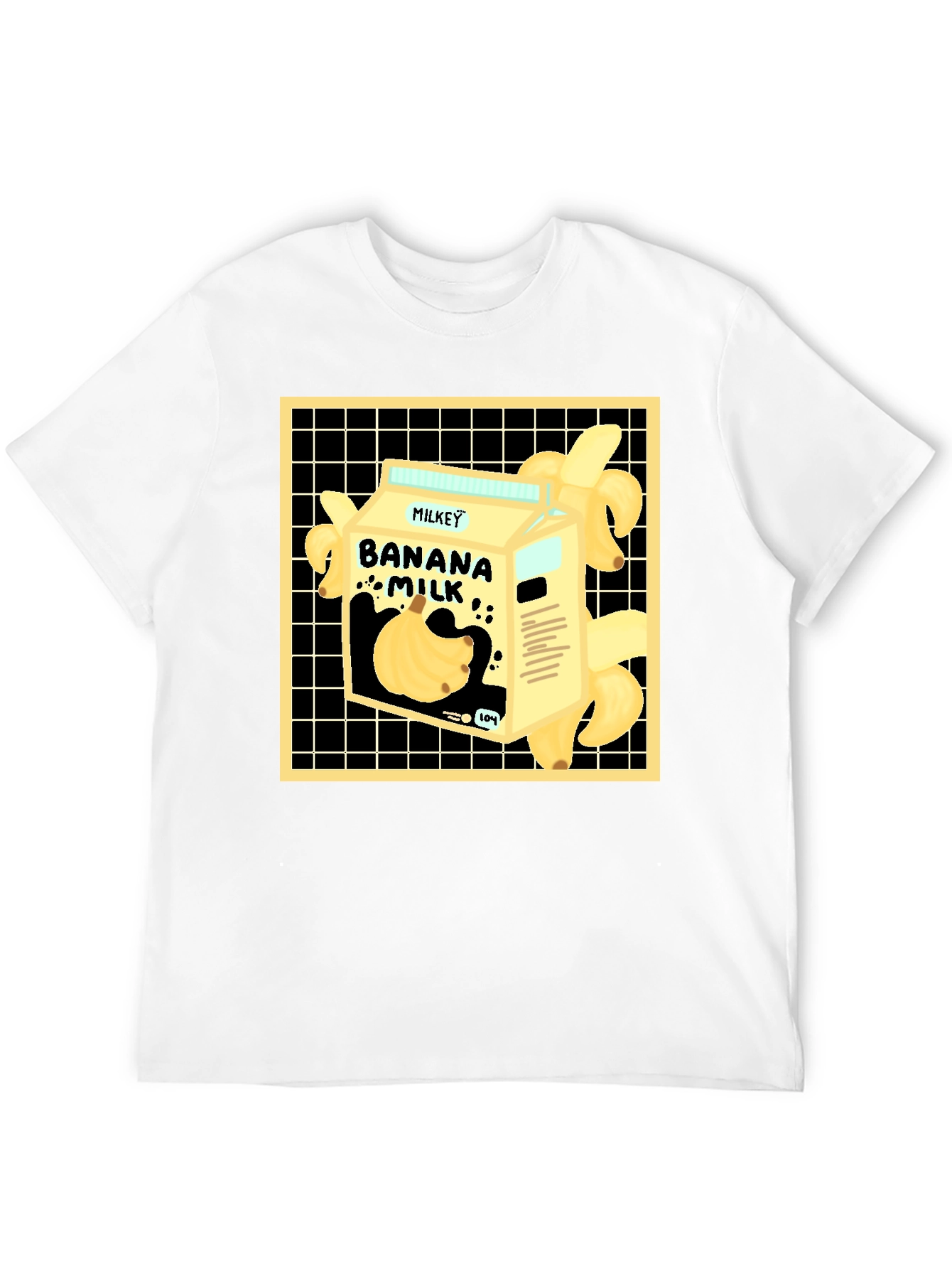Banana Milk Graphic Tee - Unique Cartoon Design