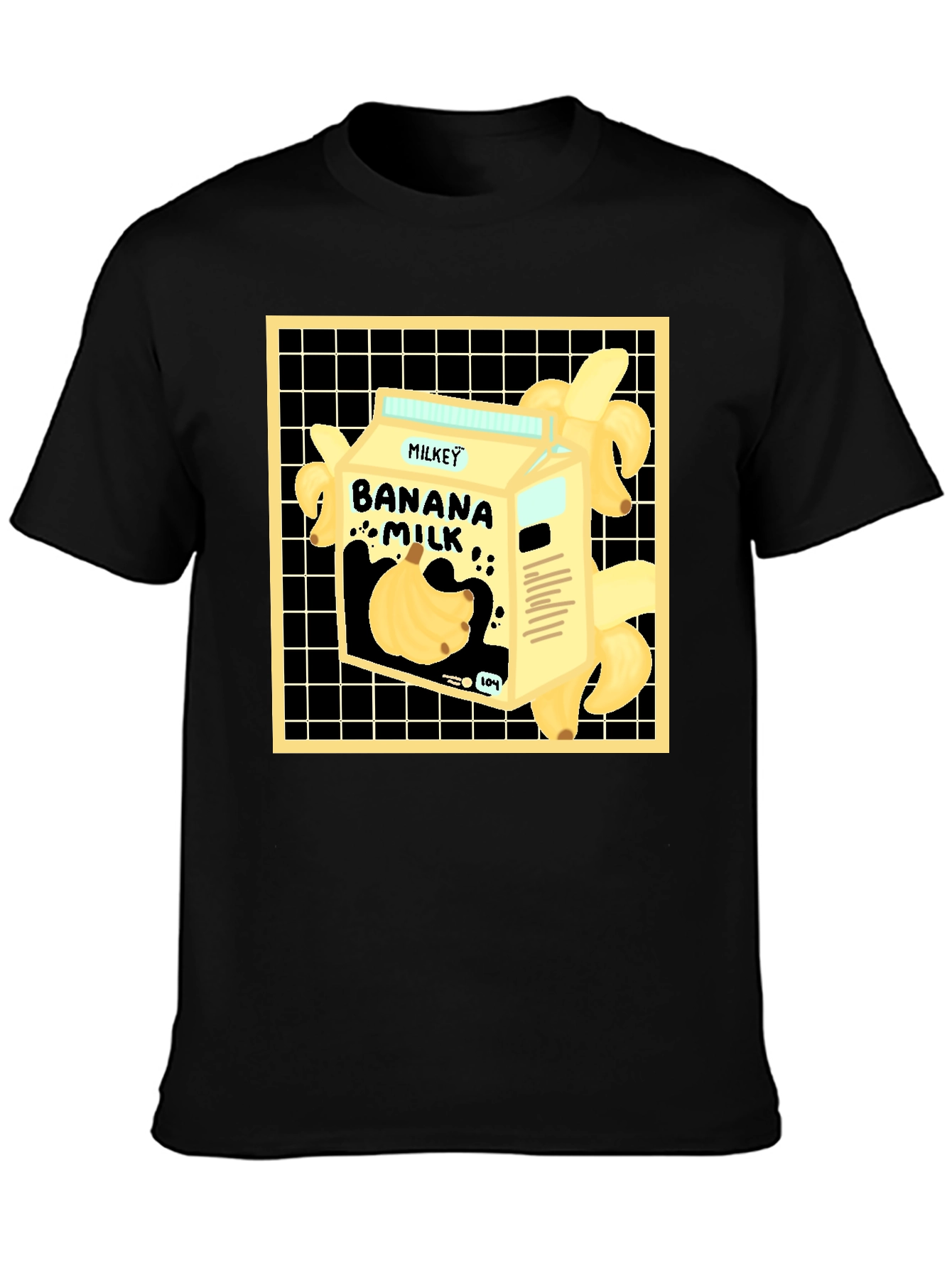 Banana Milk Graphic Tee - Unique Cartoon Design