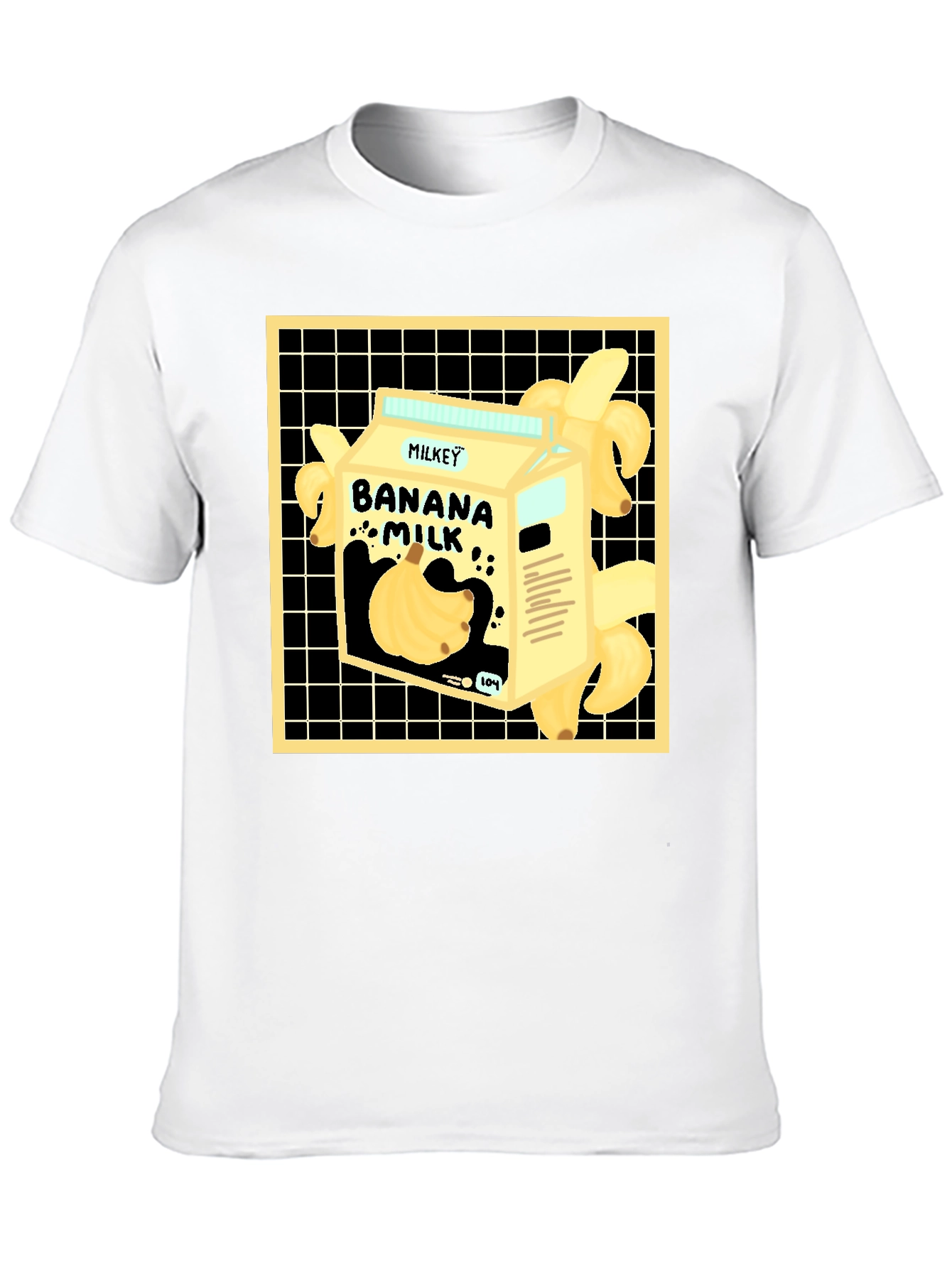 Banana Milk Graphic Tee - Unique Cartoon Design