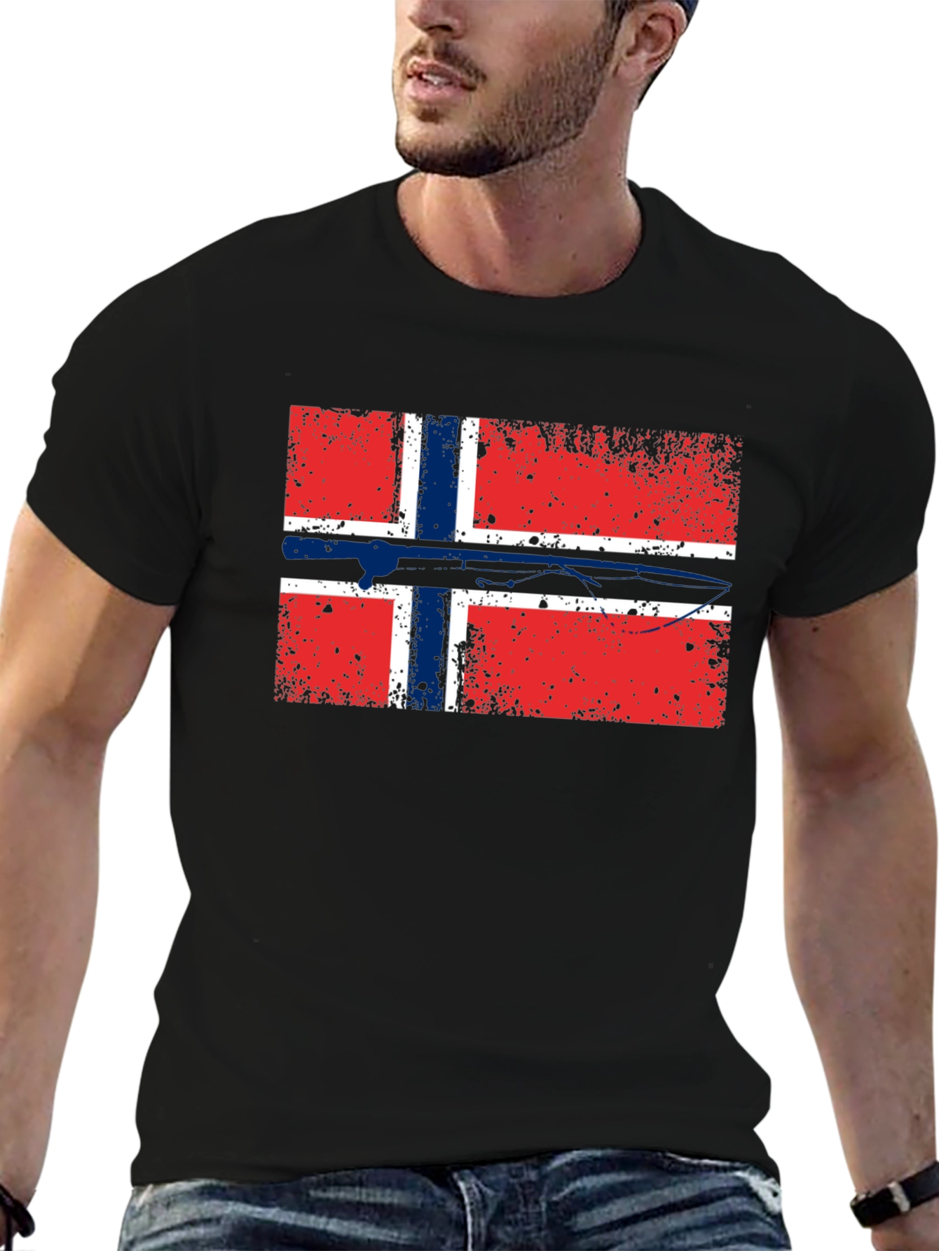 Norway Flag T-Shirt - Distressed Graphic Tee