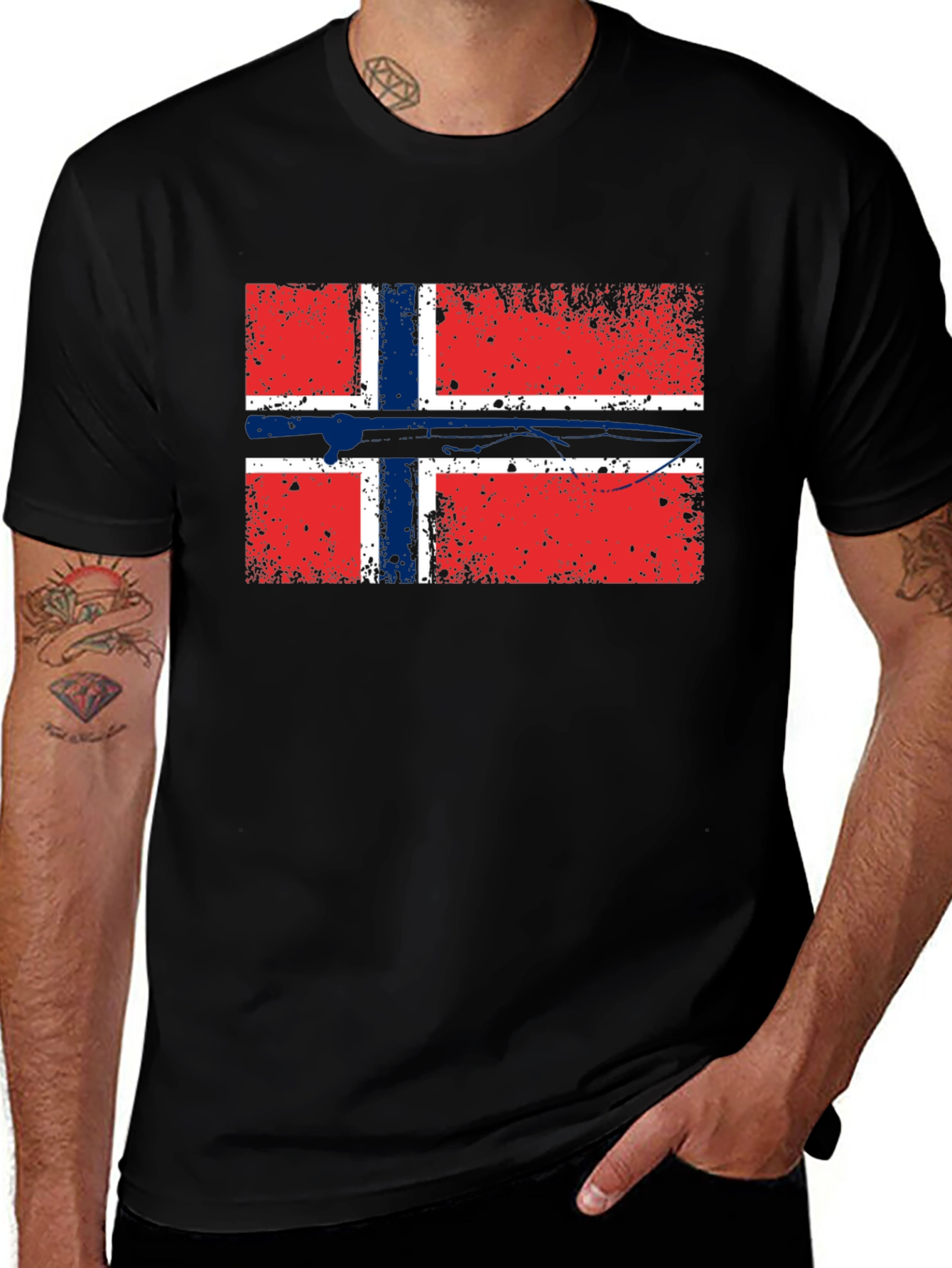 Norway Flag T-Shirt - Distressed Graphic Tee