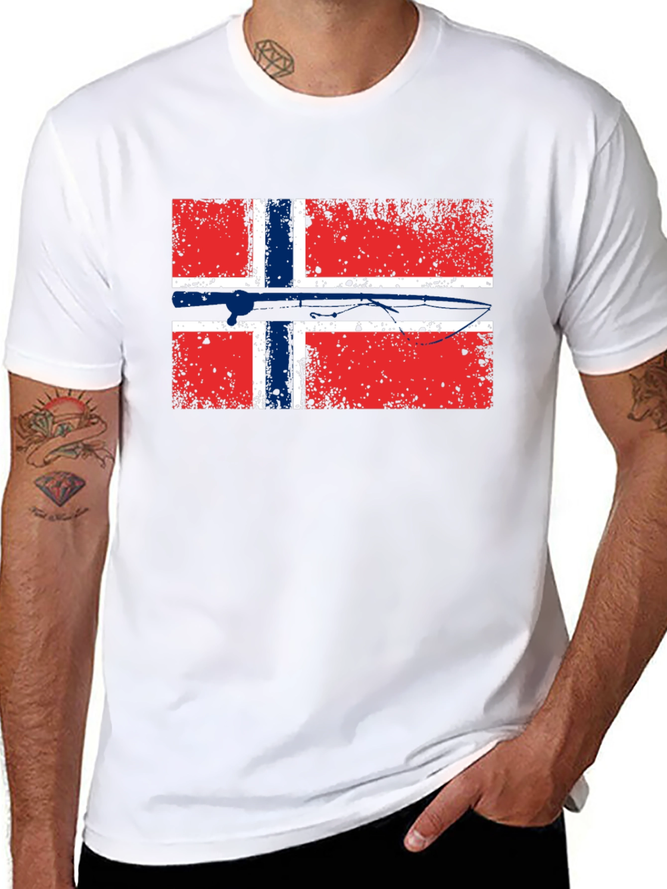 Norway Flag T-Shirt - Distressed Graphic Tee