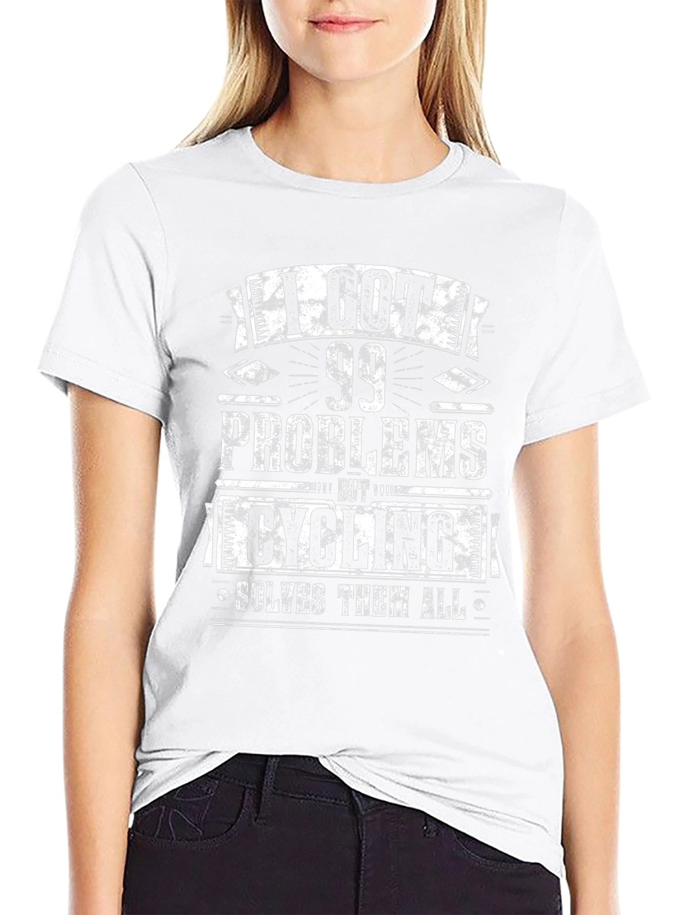 Cycling Solves All Problems Mens Black T-Shirt