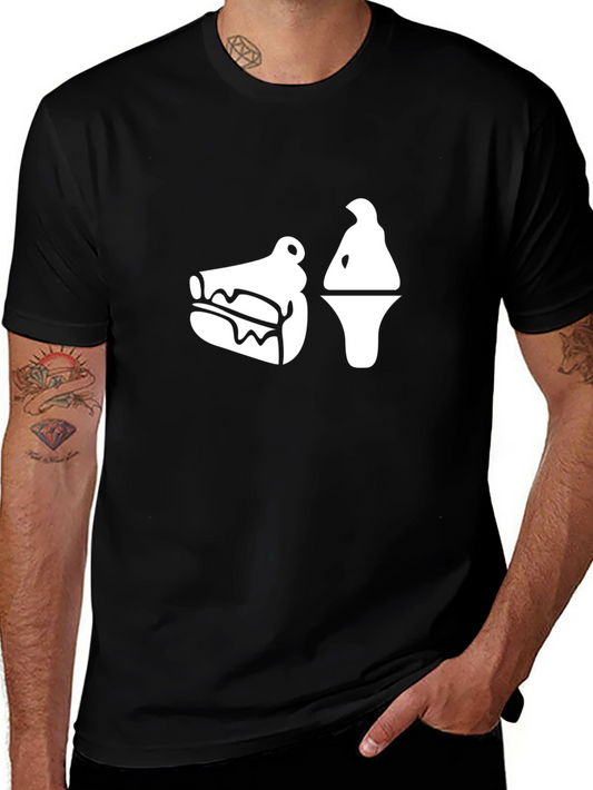 Foodie Black T-Shirt: Alligator & Ice Cream