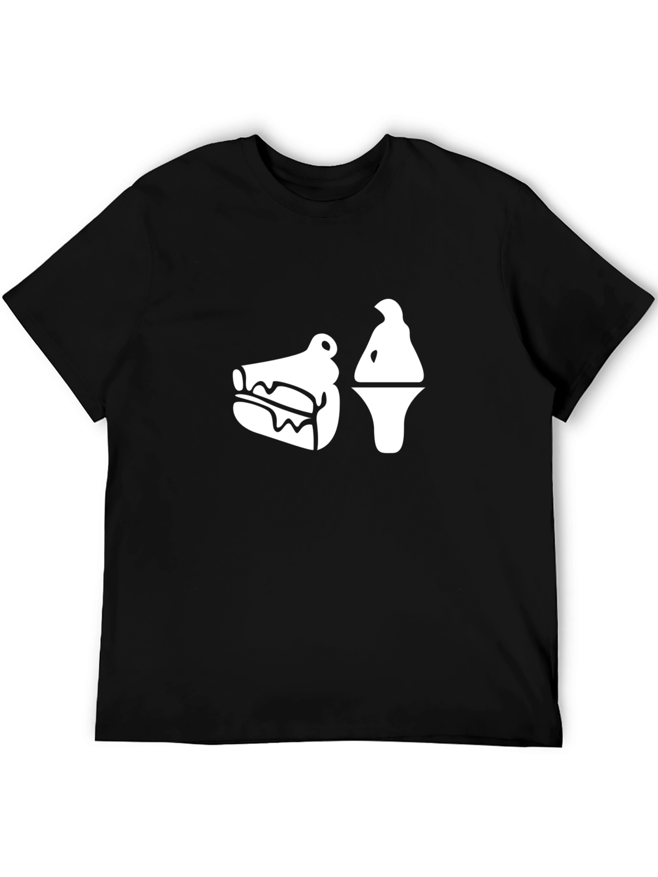 Foodie Black T-Shirt: Alligator & Ice Cream