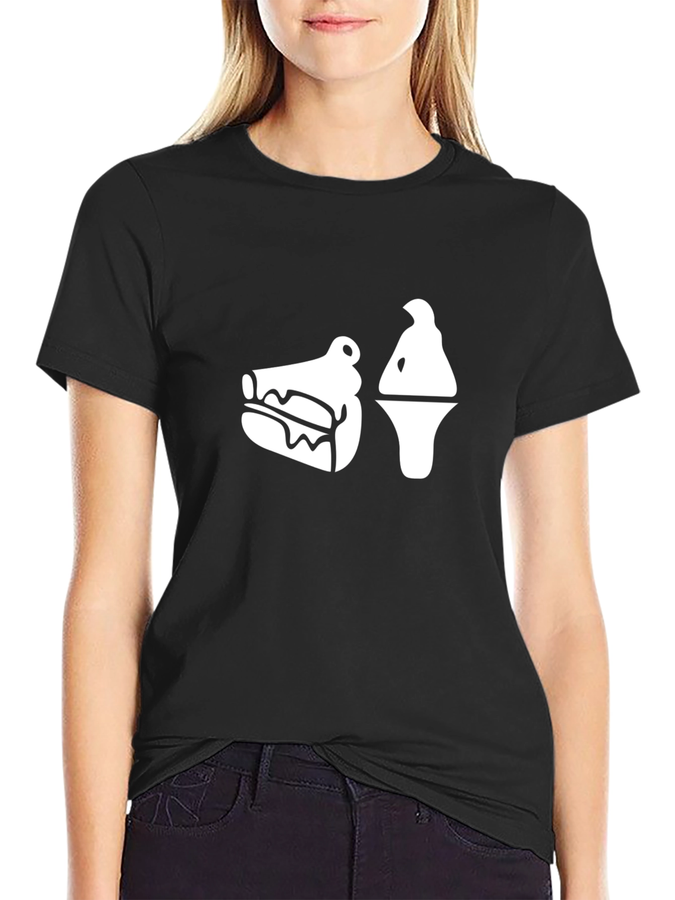 Foodie Black T-Shirt: Alligator & Ice Cream