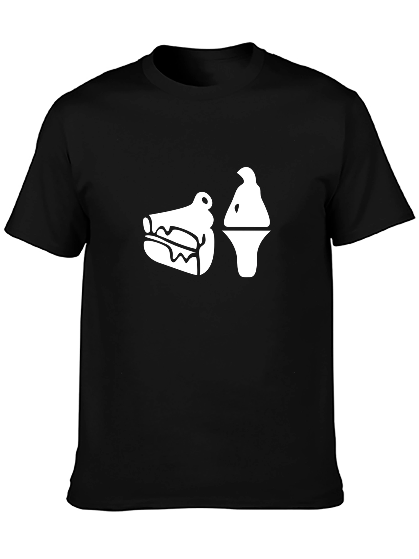 Foodie Black T-Shirt: Alligator & Ice Cream