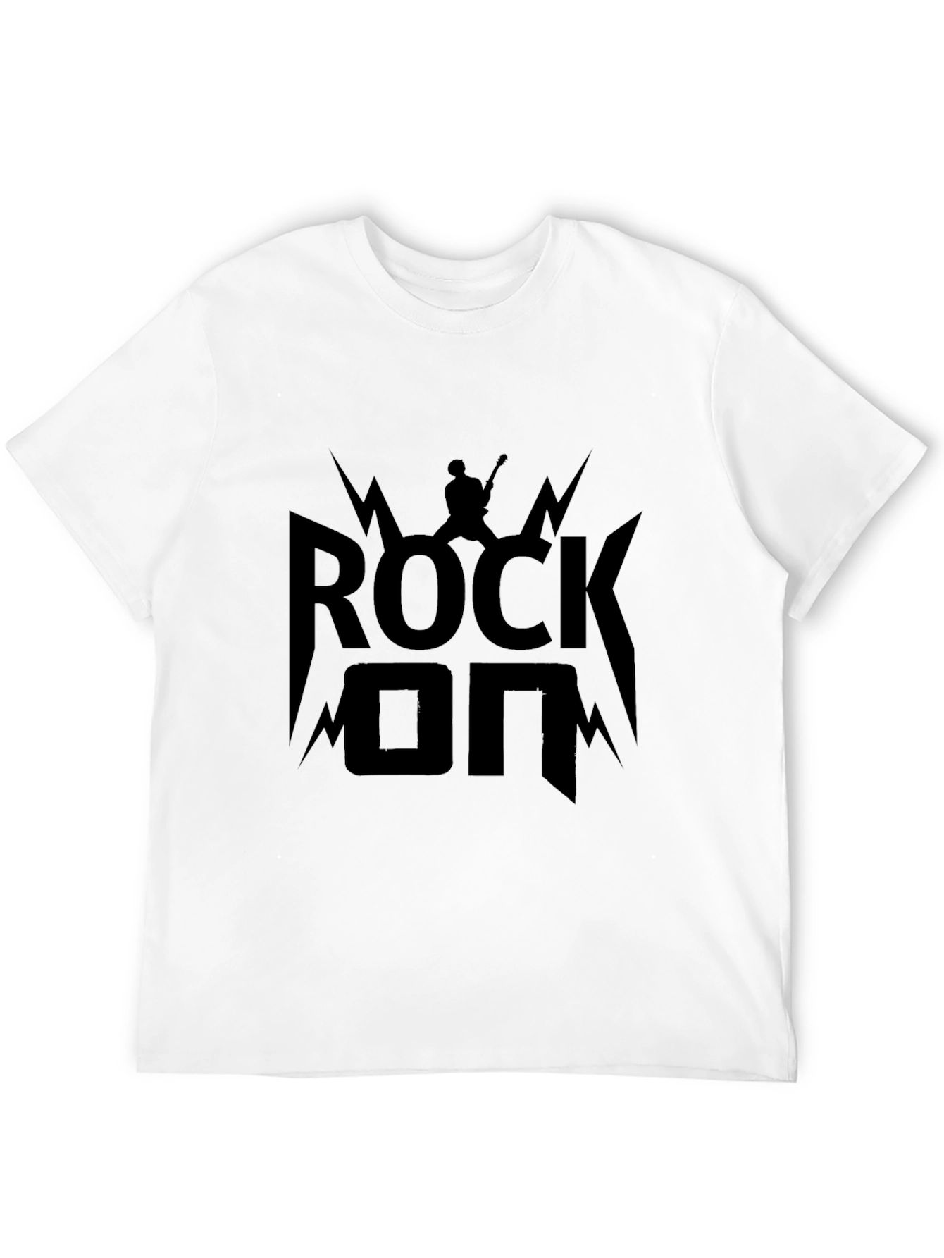 Rock On Graphic Tee - Black Cotton T-Shirt