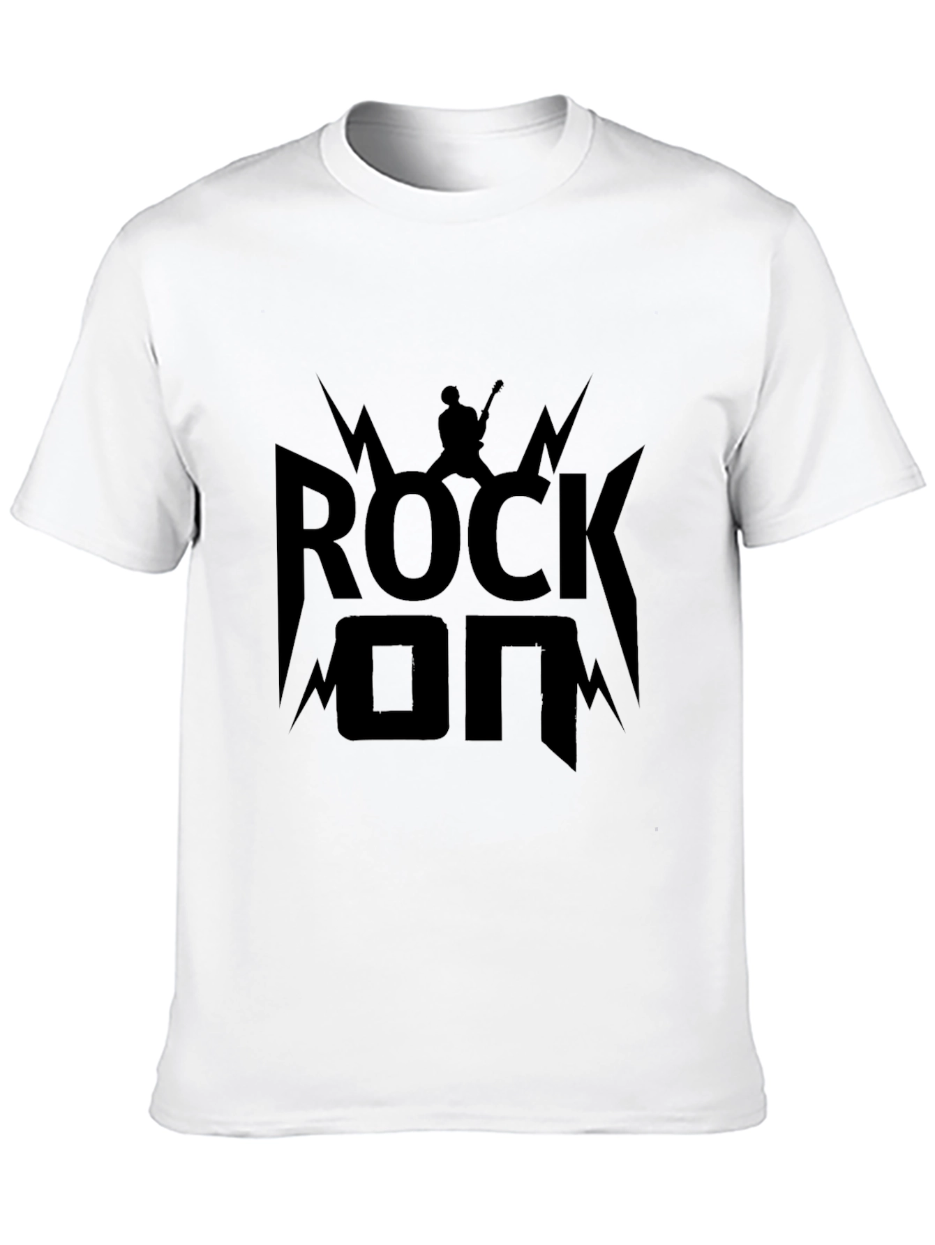 Rock On Graphic Tee - Black Cotton T-Shirt
