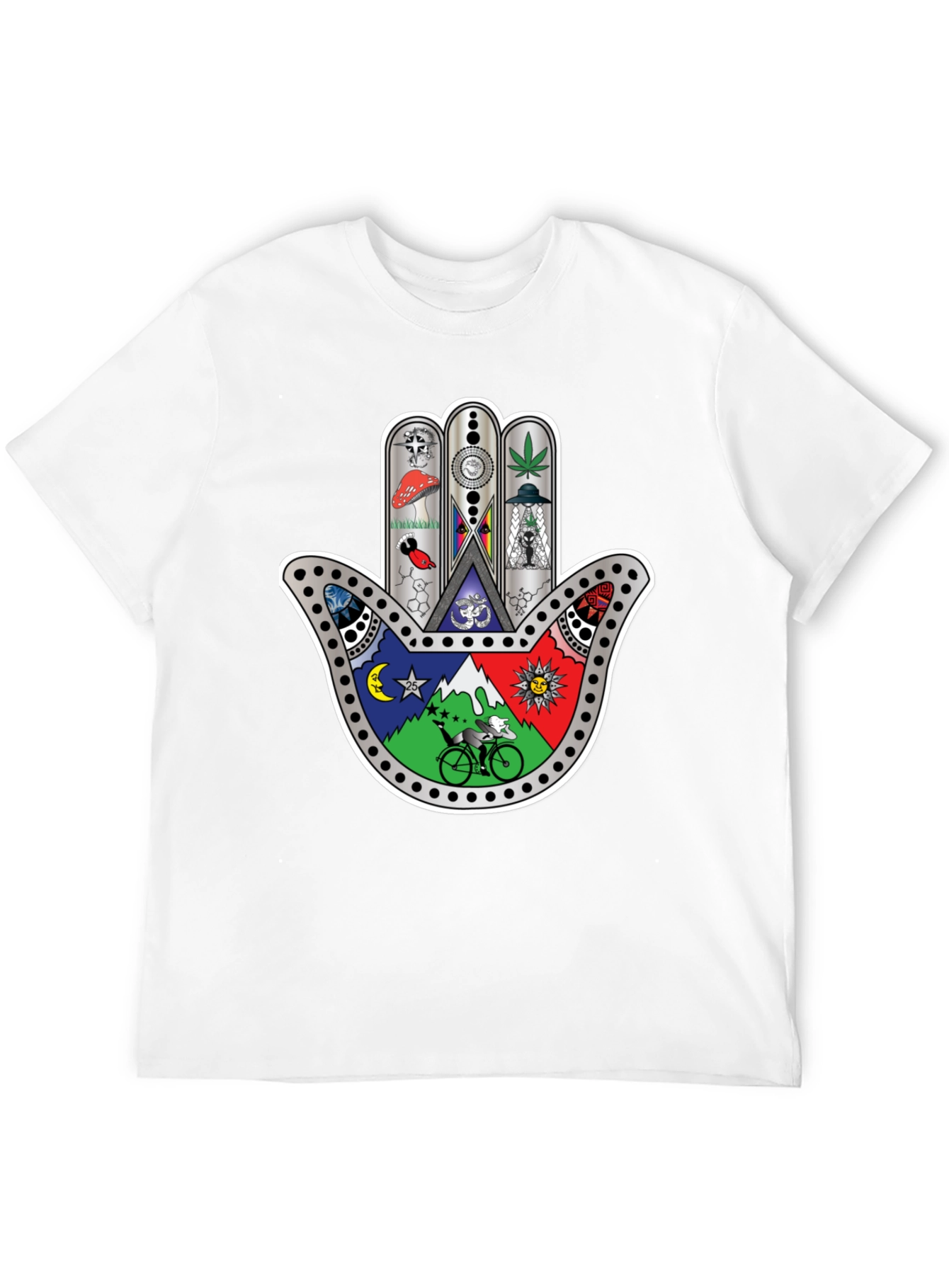 Hamsa Hand Psychedelic Graphic Print Tee