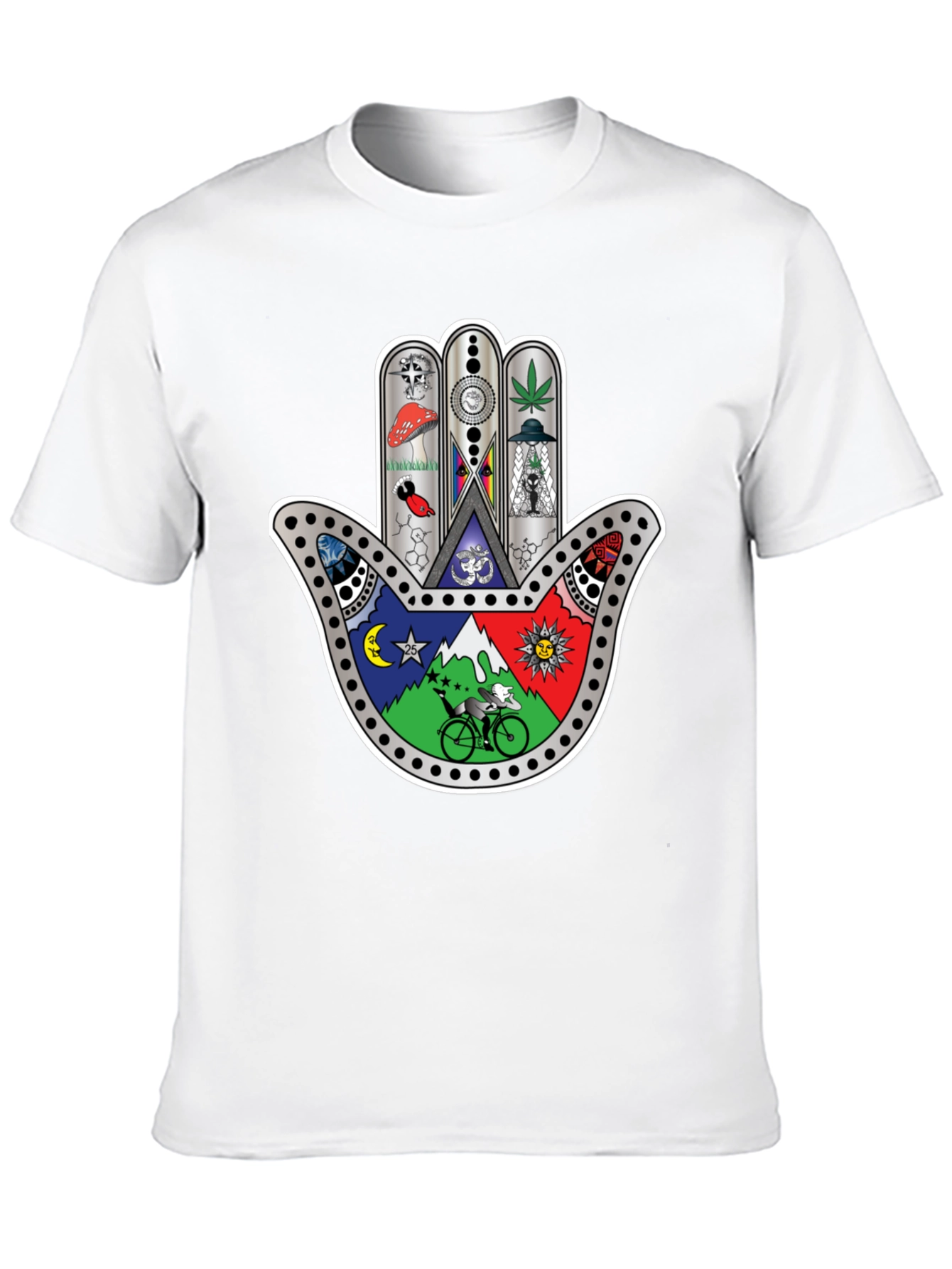 Hamsa Hand Psychedelic Graphic Print Tee