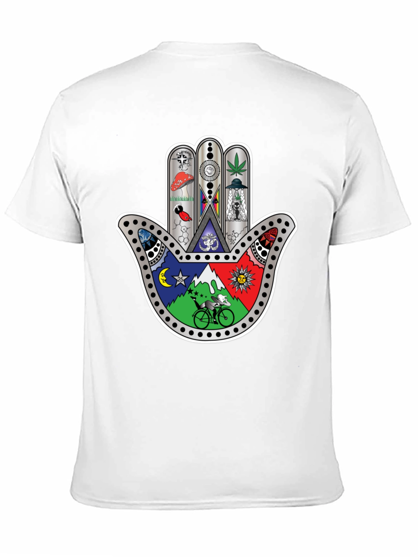 Hamsa Hand Psychedelic Graphic Print Tee