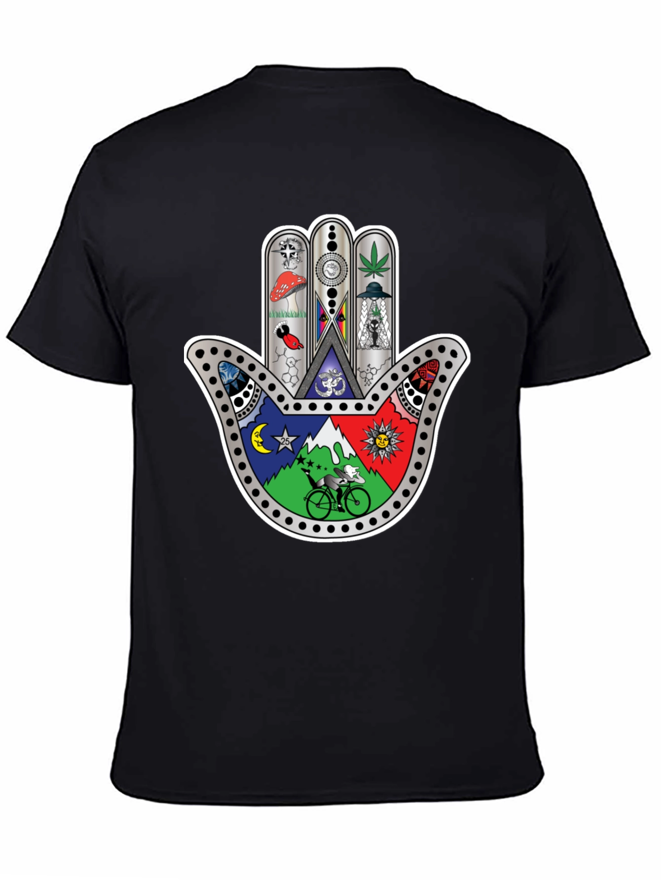 Hamsa Hand Psychedelic Graphic Print Tee