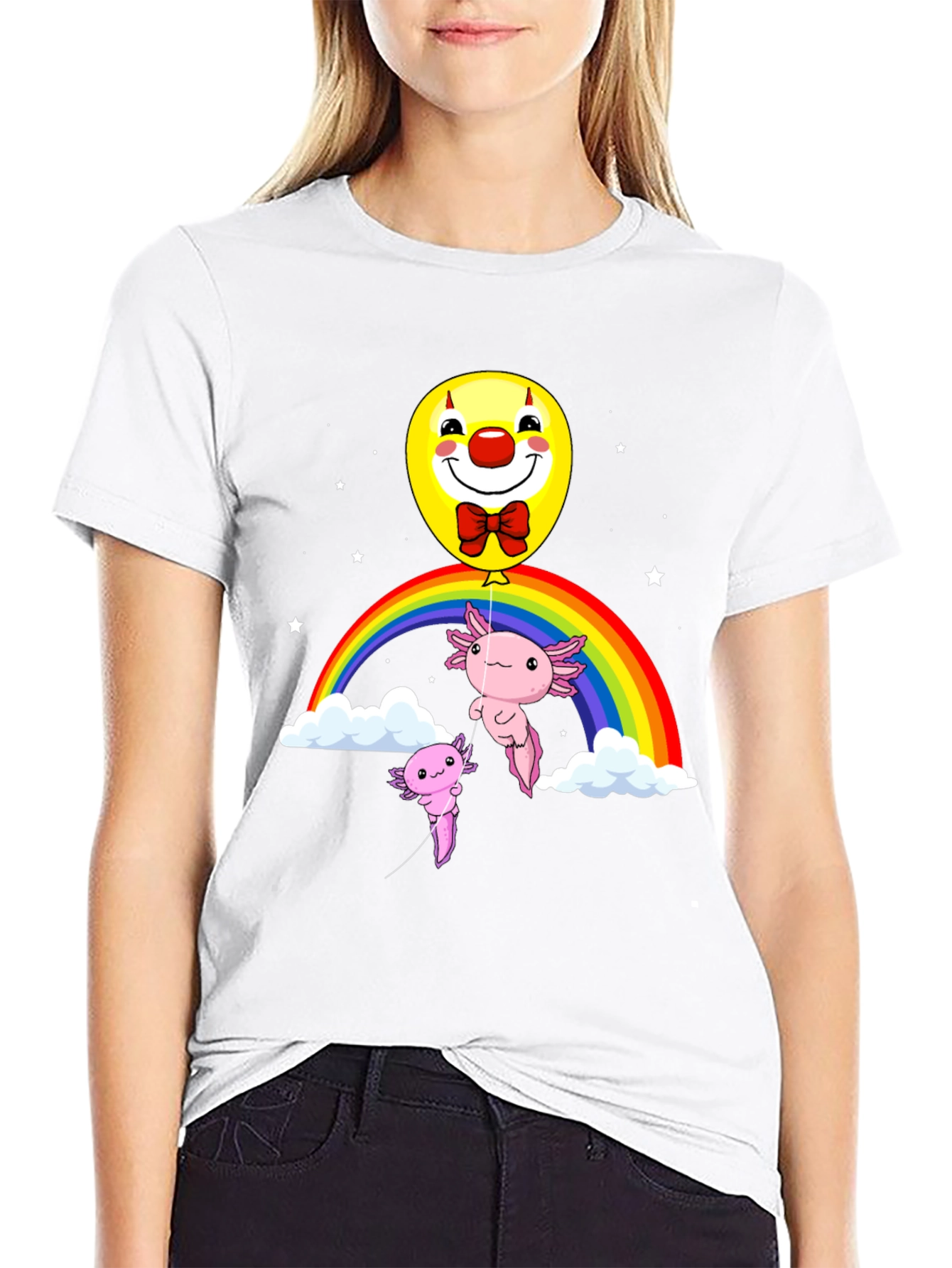 Axolotl Rainbow Clown Balloon T-Shirt