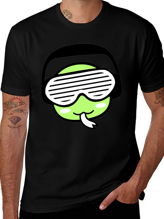 Cool Snake Emoji Graphic Tee - Black T-Shirt