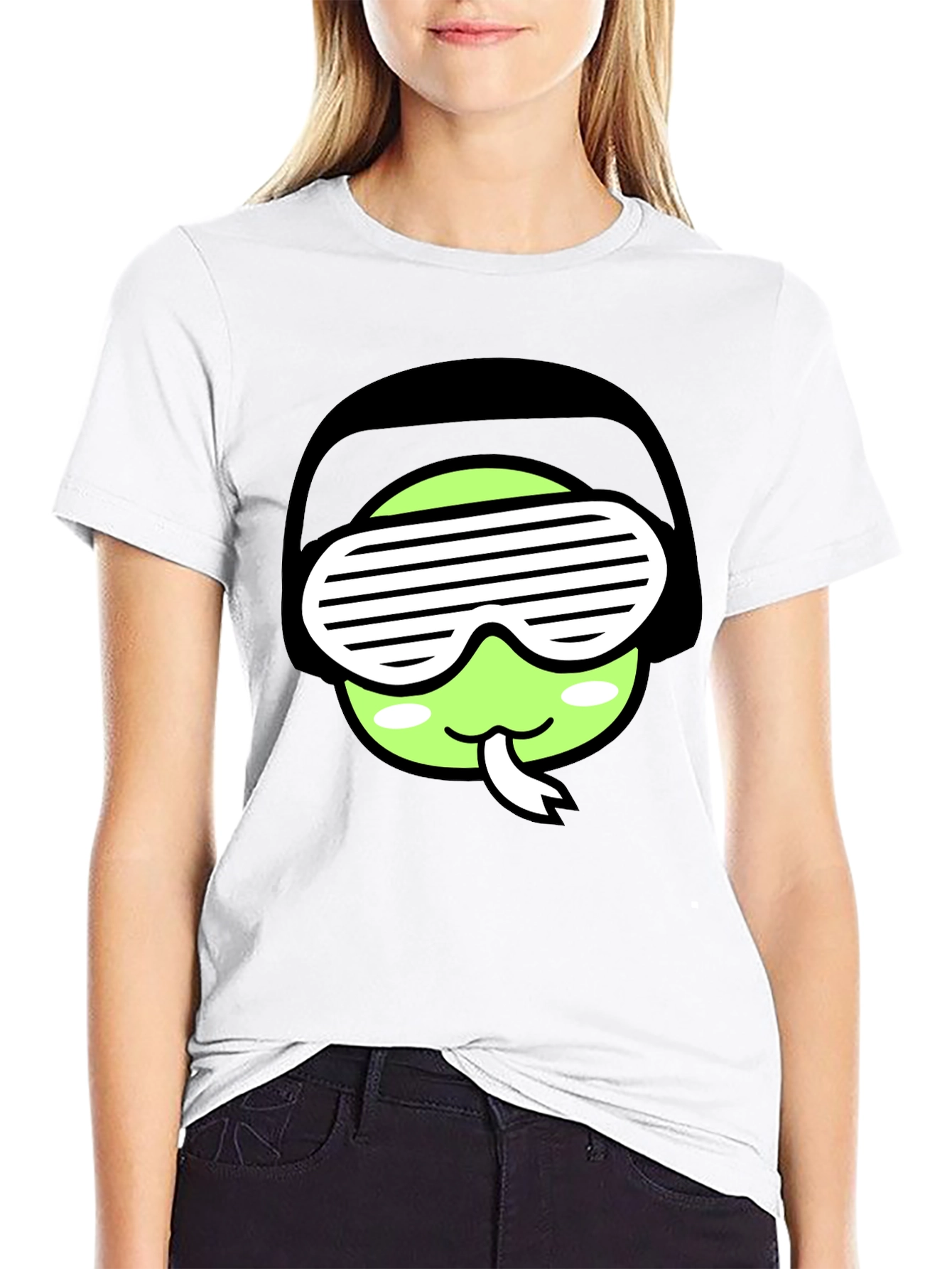 Cool Snake Emoji Graphic Tee - Black T-Shirt