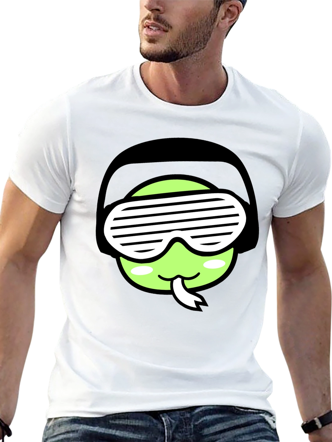 Cool Snake Emoji Graphic Tee - Black T-Shirt