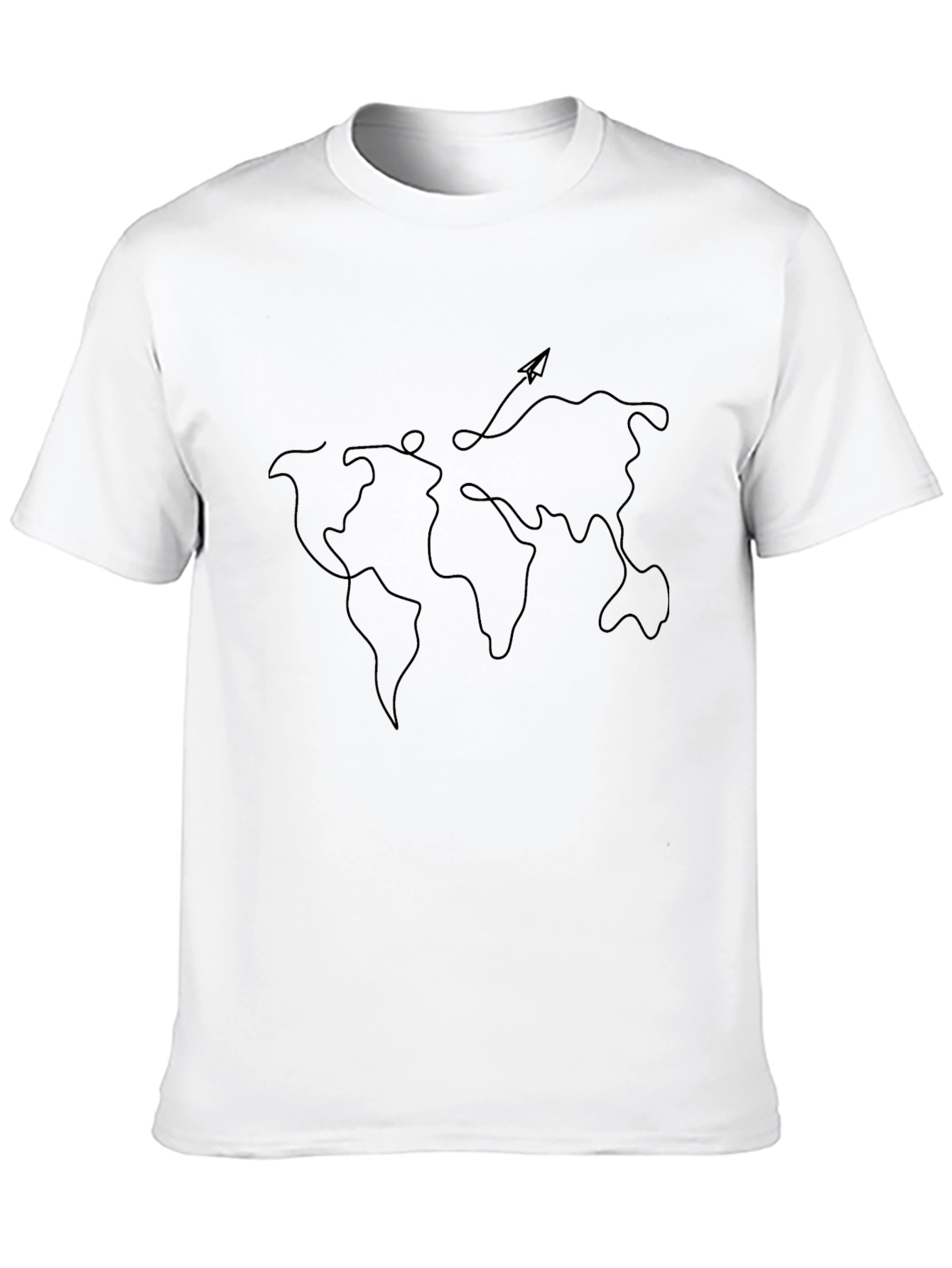 Minimalist World Map Graphic T-Shirt