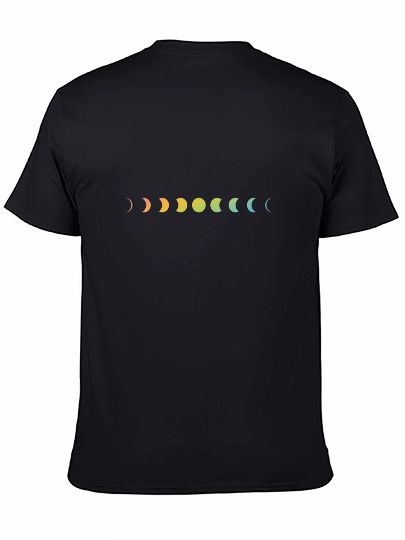 Rainbow Moon Phases Black T-Shirt