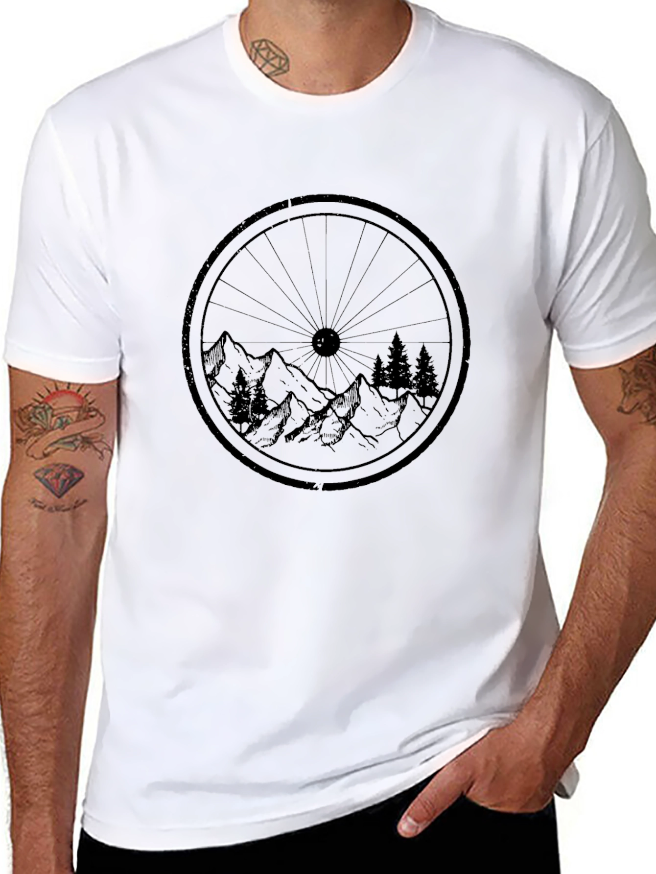 Mountain Bike Wheel Graphic T-Shirt