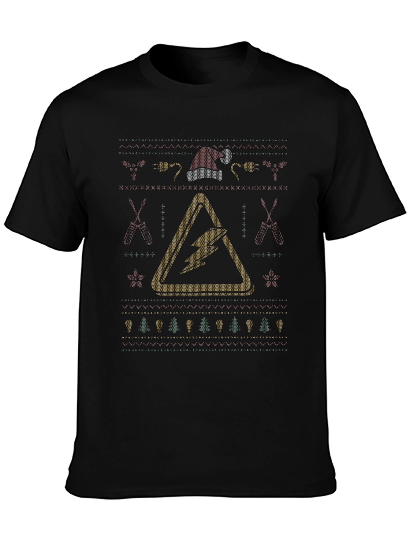 Electrician Christmas T-Shirt - Funny Ugly Sweater Style