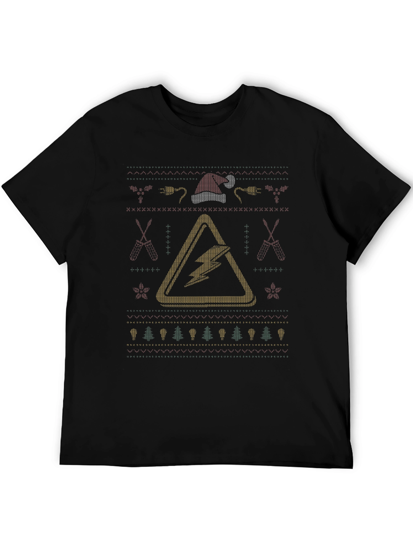 Electrician Christmas T-Shirt - Funny Ugly Sweater Style