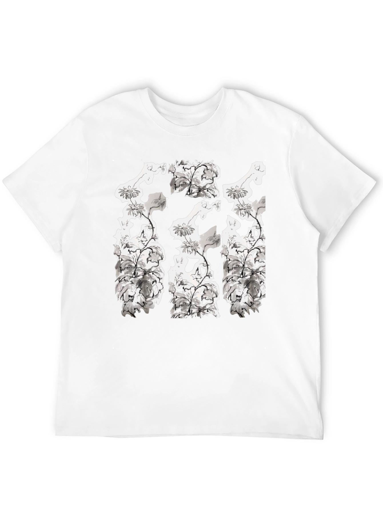 Floral Skull T-Shirt - Black