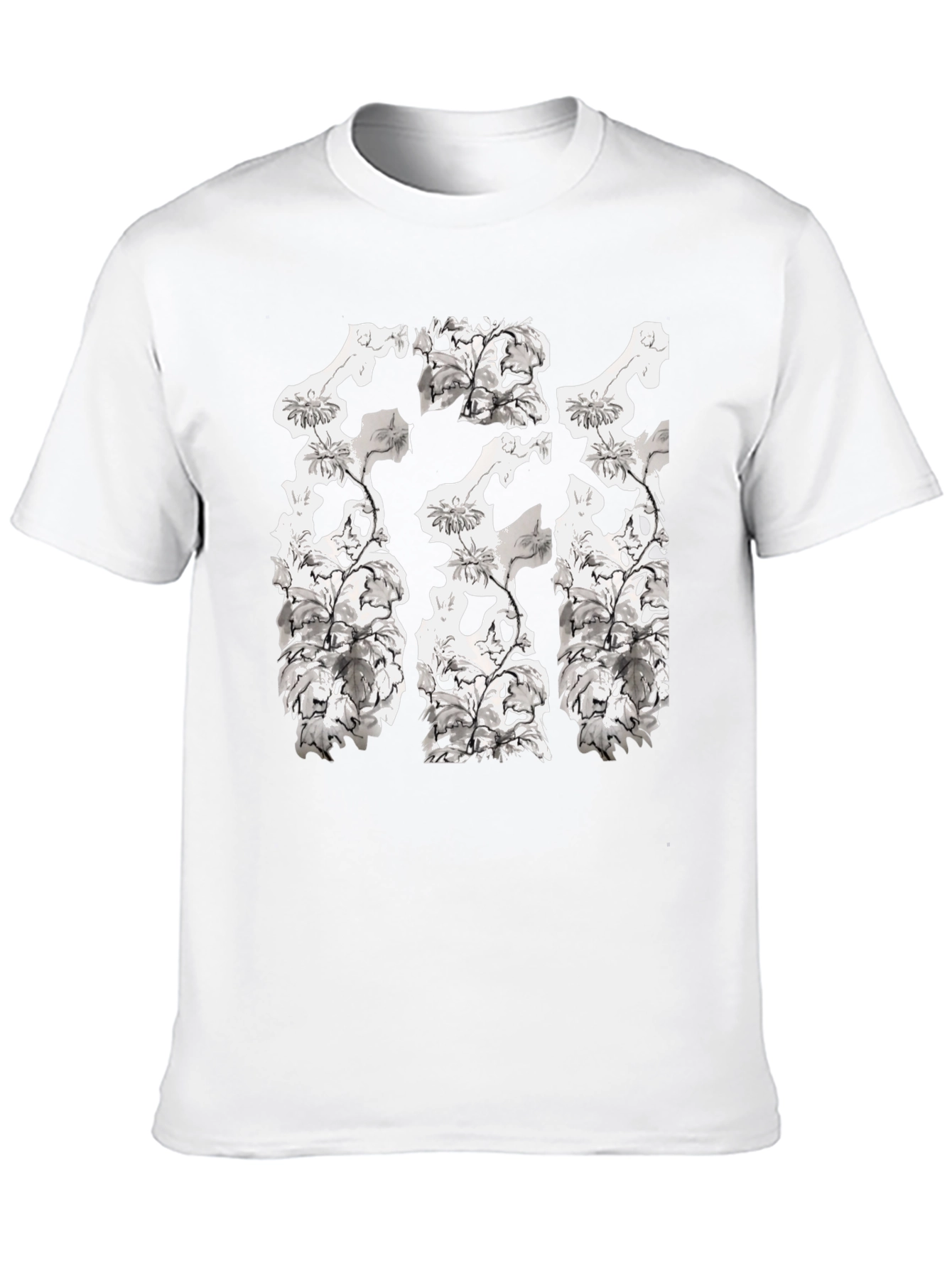 Floral Skull T-Shirt - Black