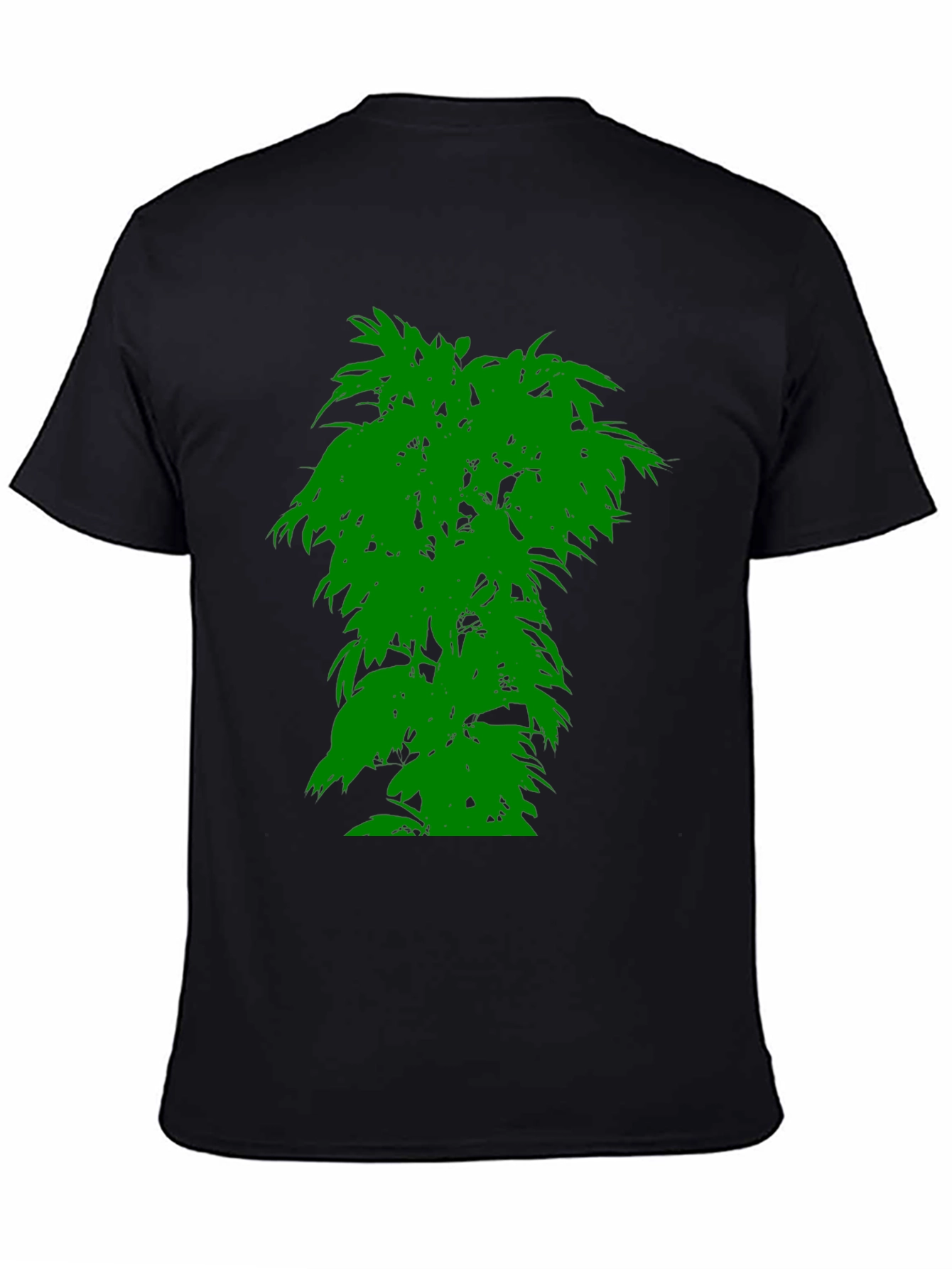 Mens Black T-Shirt with Green Tree Graphic