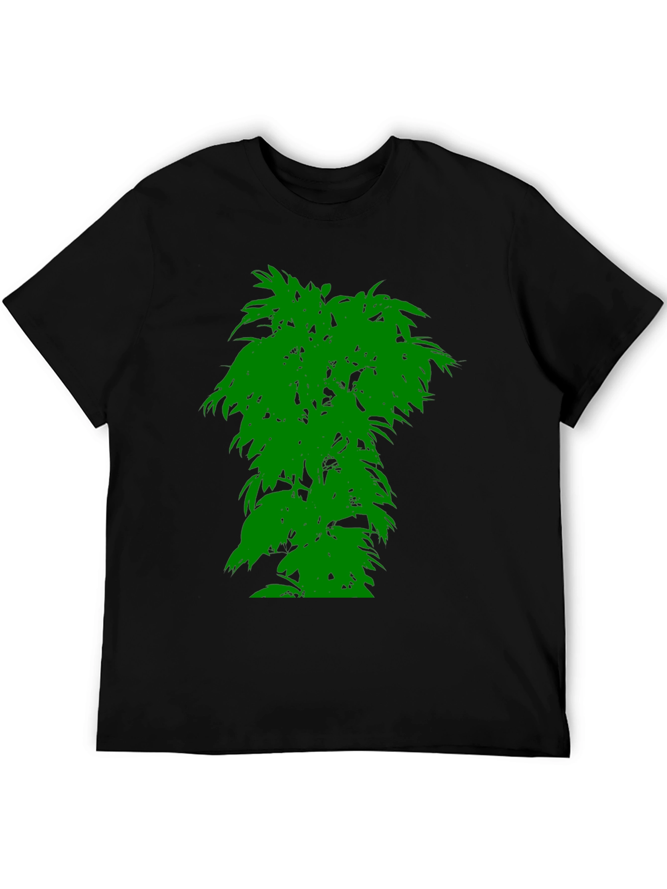 Mens Black T-Shirt with Green Tree Graphic