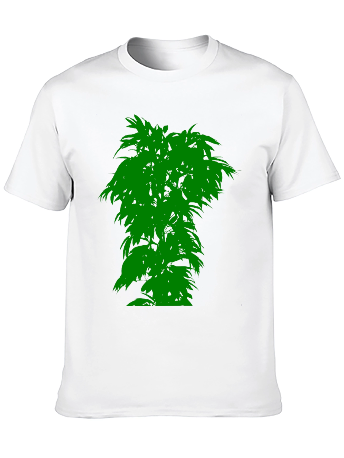 Mens Black T-Shirt with Green Tree Graphic