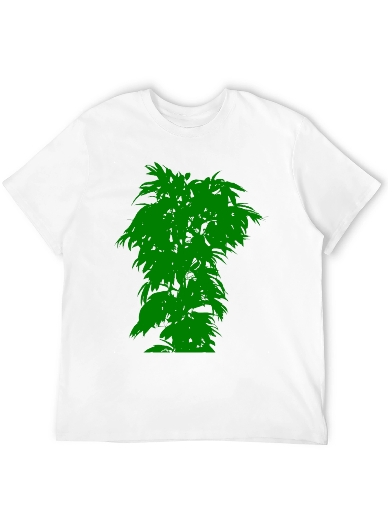 Mens Black T-Shirt with Green Tree Graphic