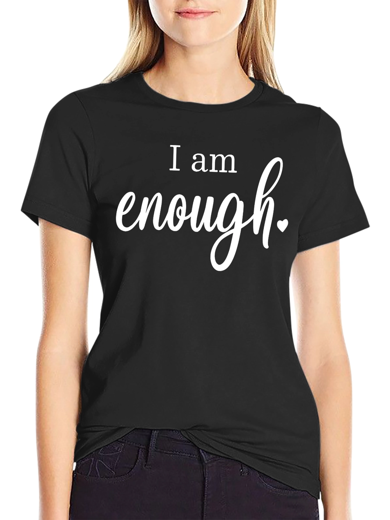 I am Enough Black T-Shirt