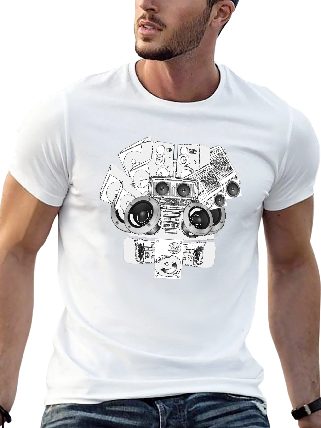 Retro Boombox Graphic T-Shirt