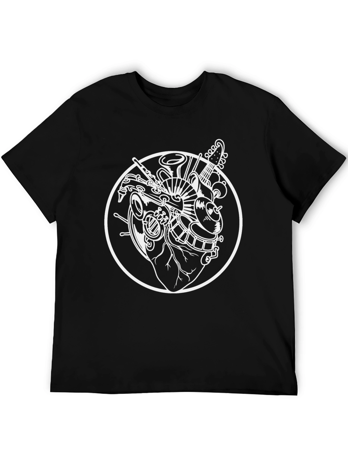 Music Lovers Heart T-Shirt - Anatomical Instrument Design