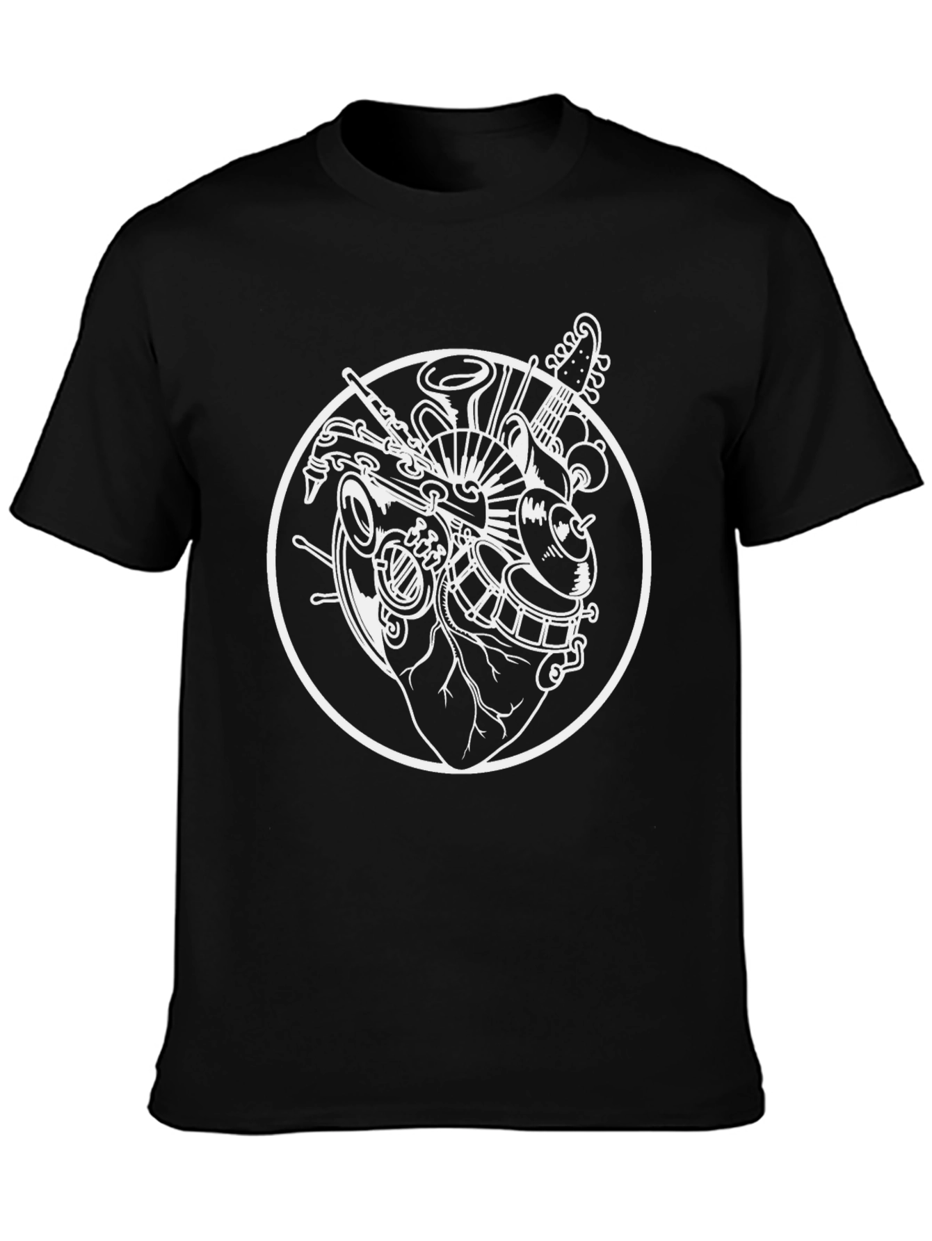 Music Lovers Heart T-Shirt - Anatomical Instrument Design