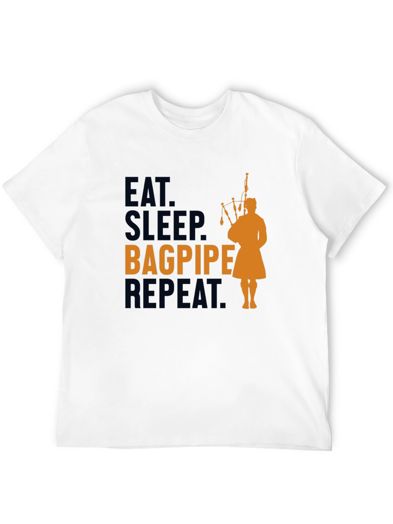Eat Sleep Bagpipe Repeat Black T-Shirt