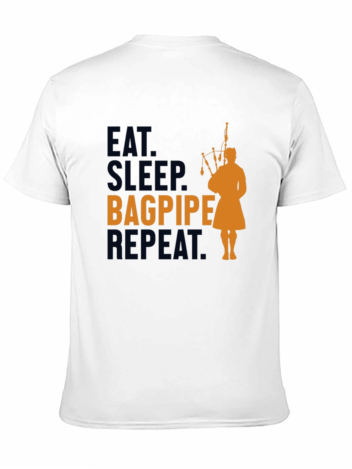 Eat Sleep Bagpipe Repeat Black T-Shirt