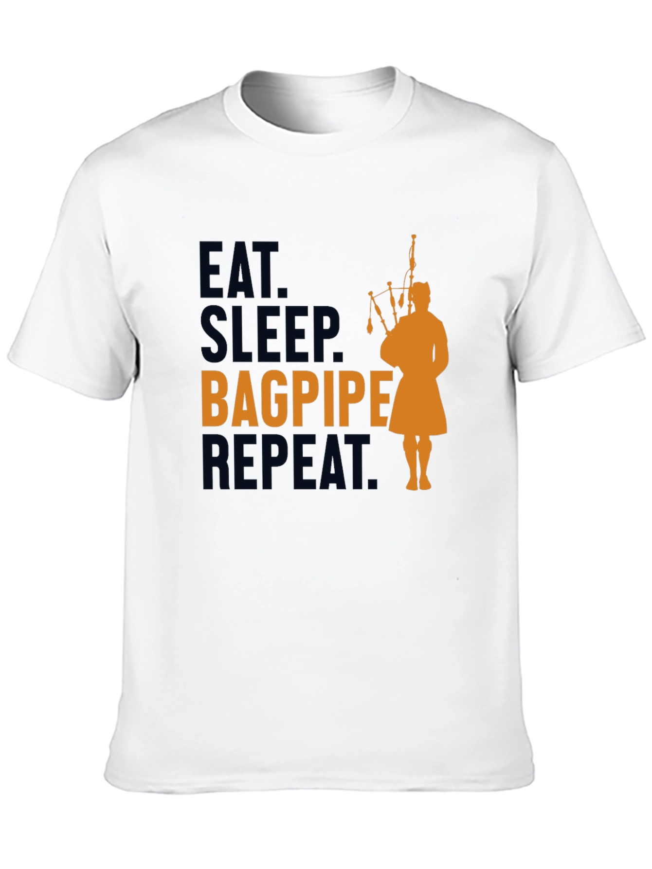 Eat Sleep Bagpipe Repeat Black T-Shirt