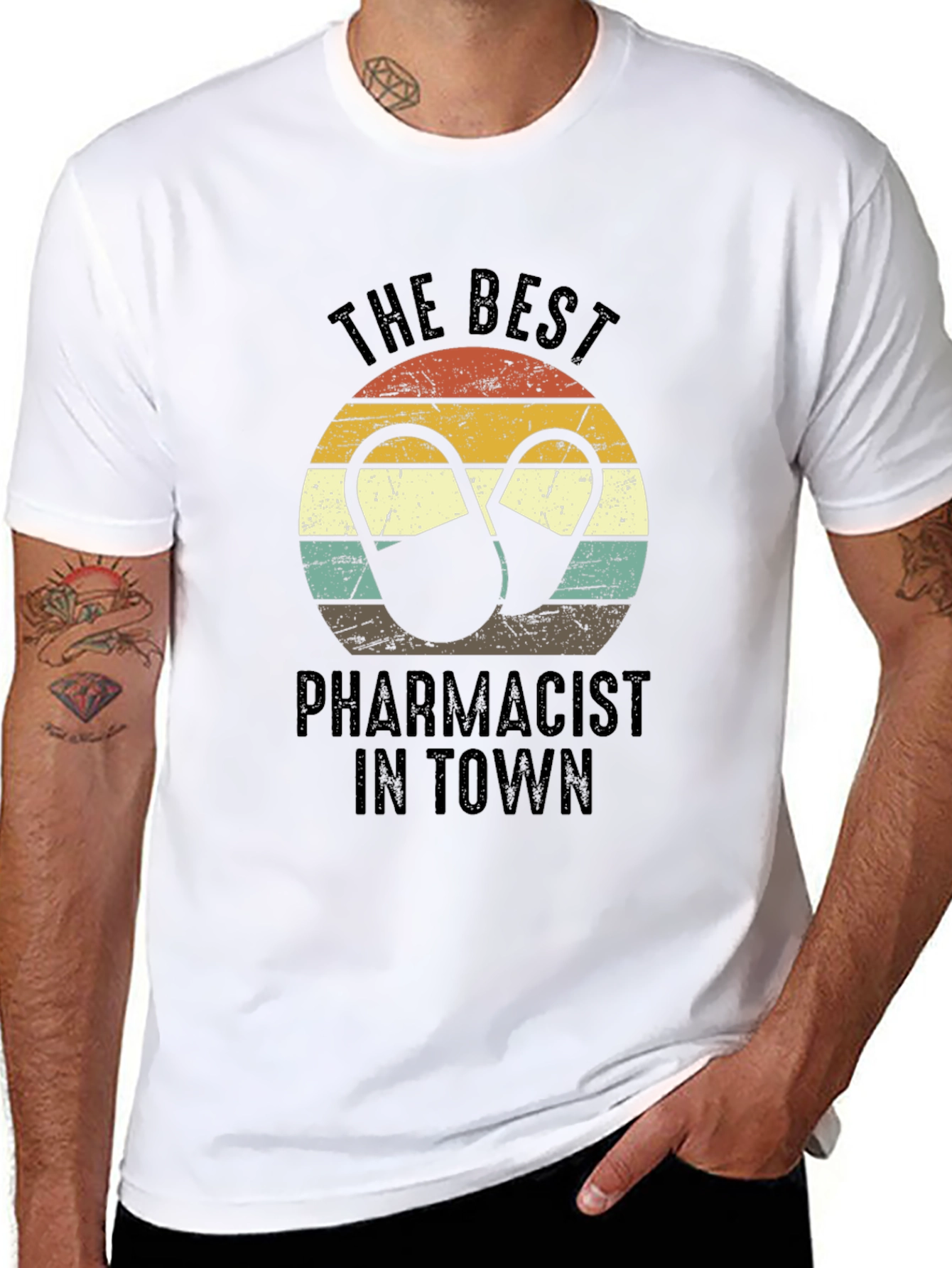 Best Pharmacist T-Shirt - Retro Pill Design