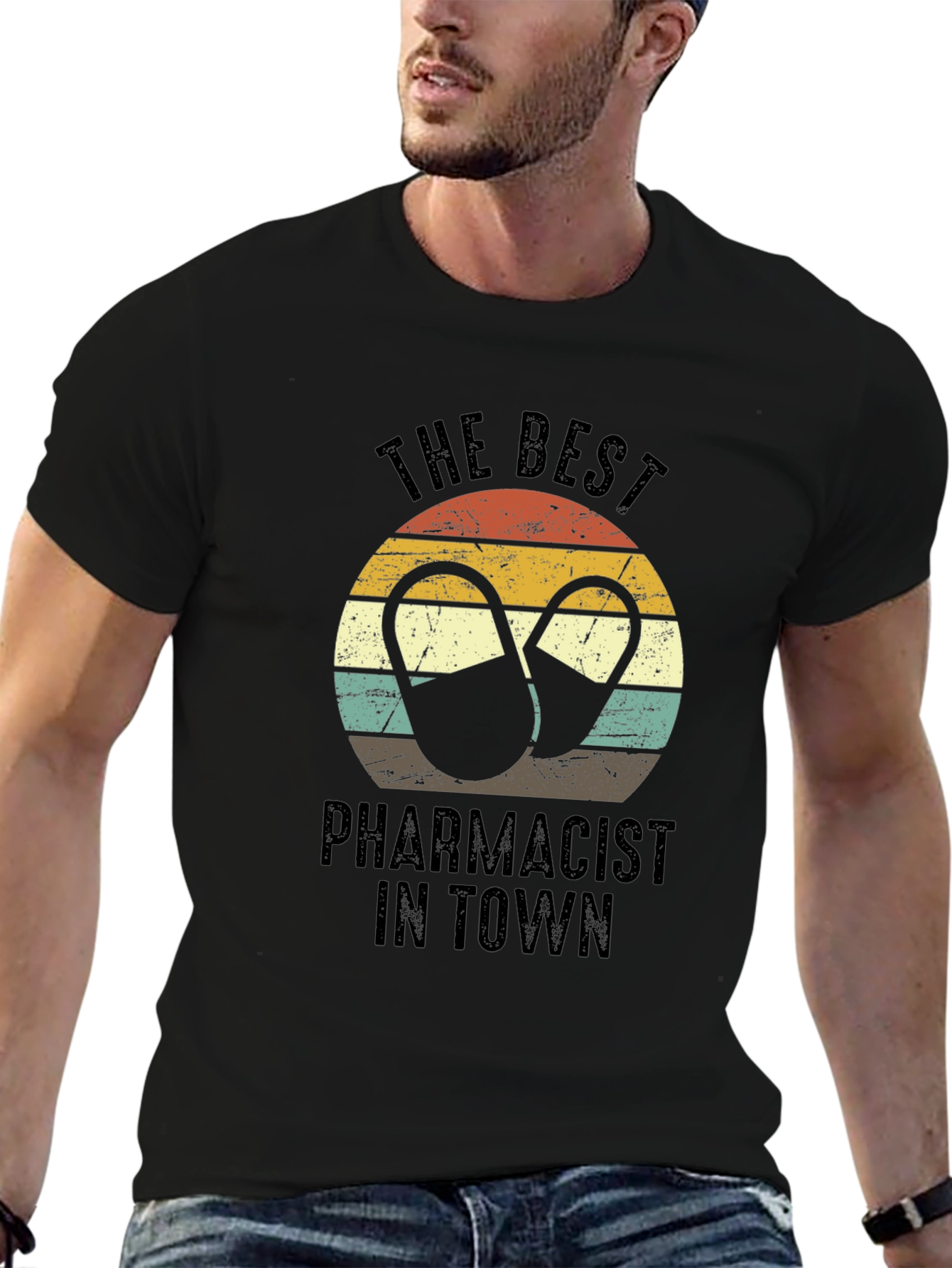 Best Pharmacist T-Shirt - Retro Pill Design