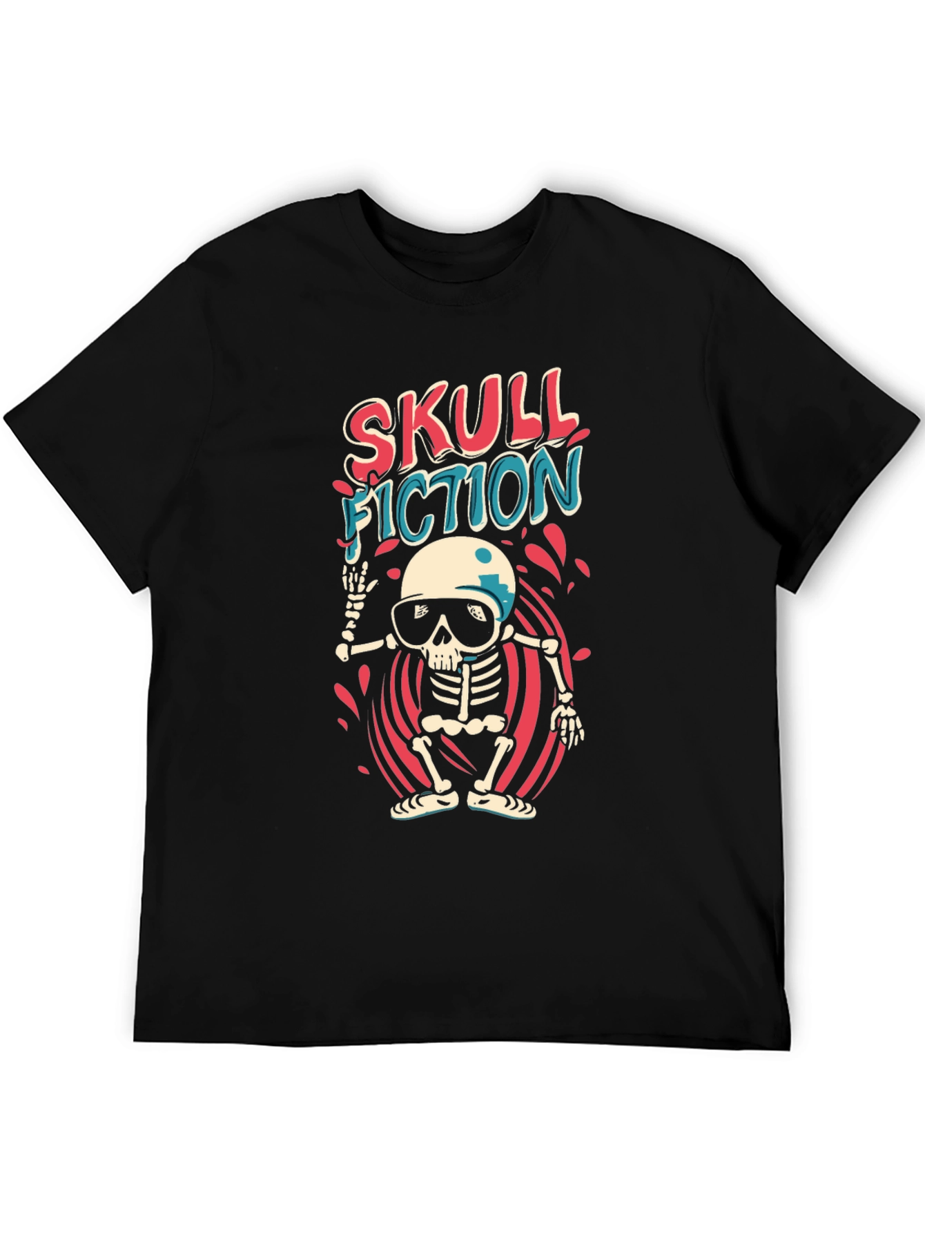 Skull Fiction Graphic Tee - Black