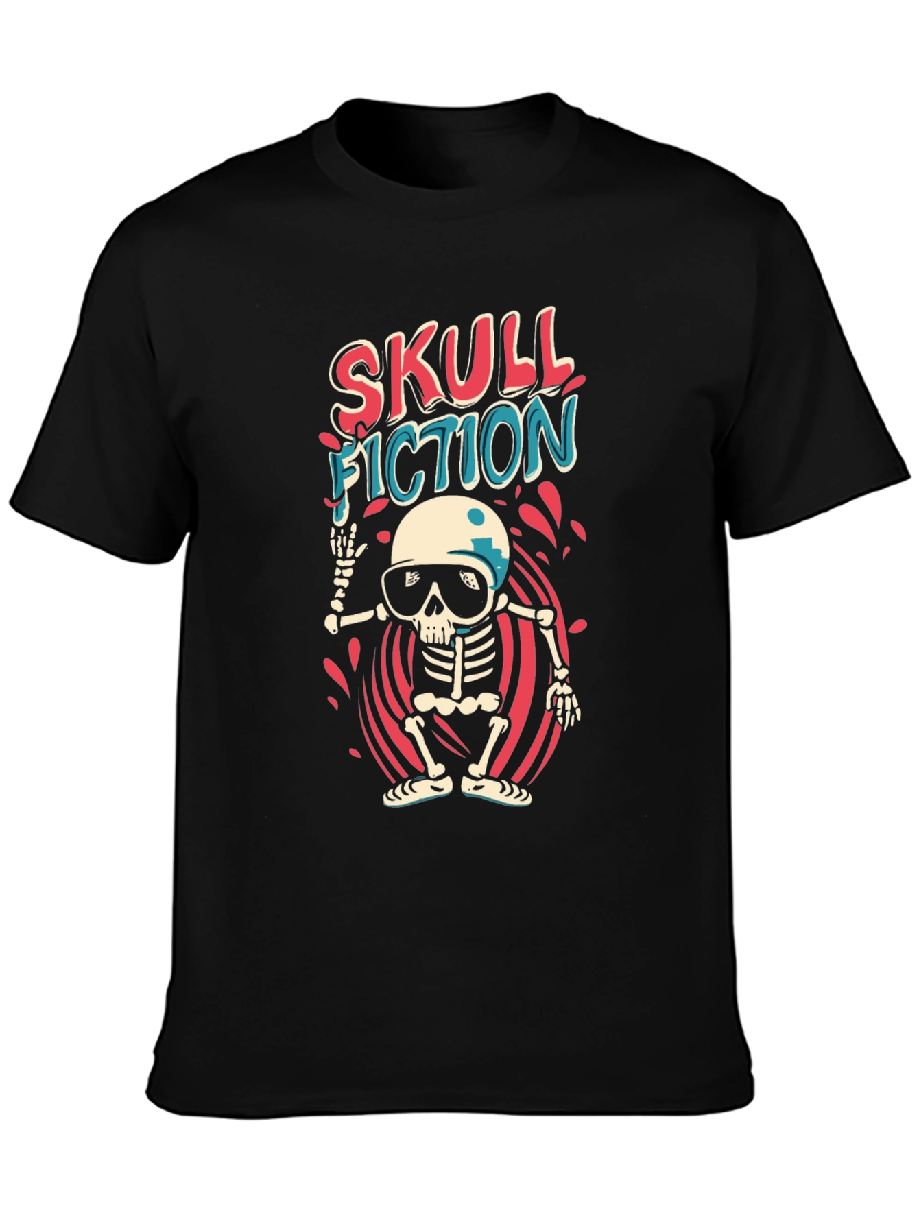 Skull Fiction Graphic Tee - Black