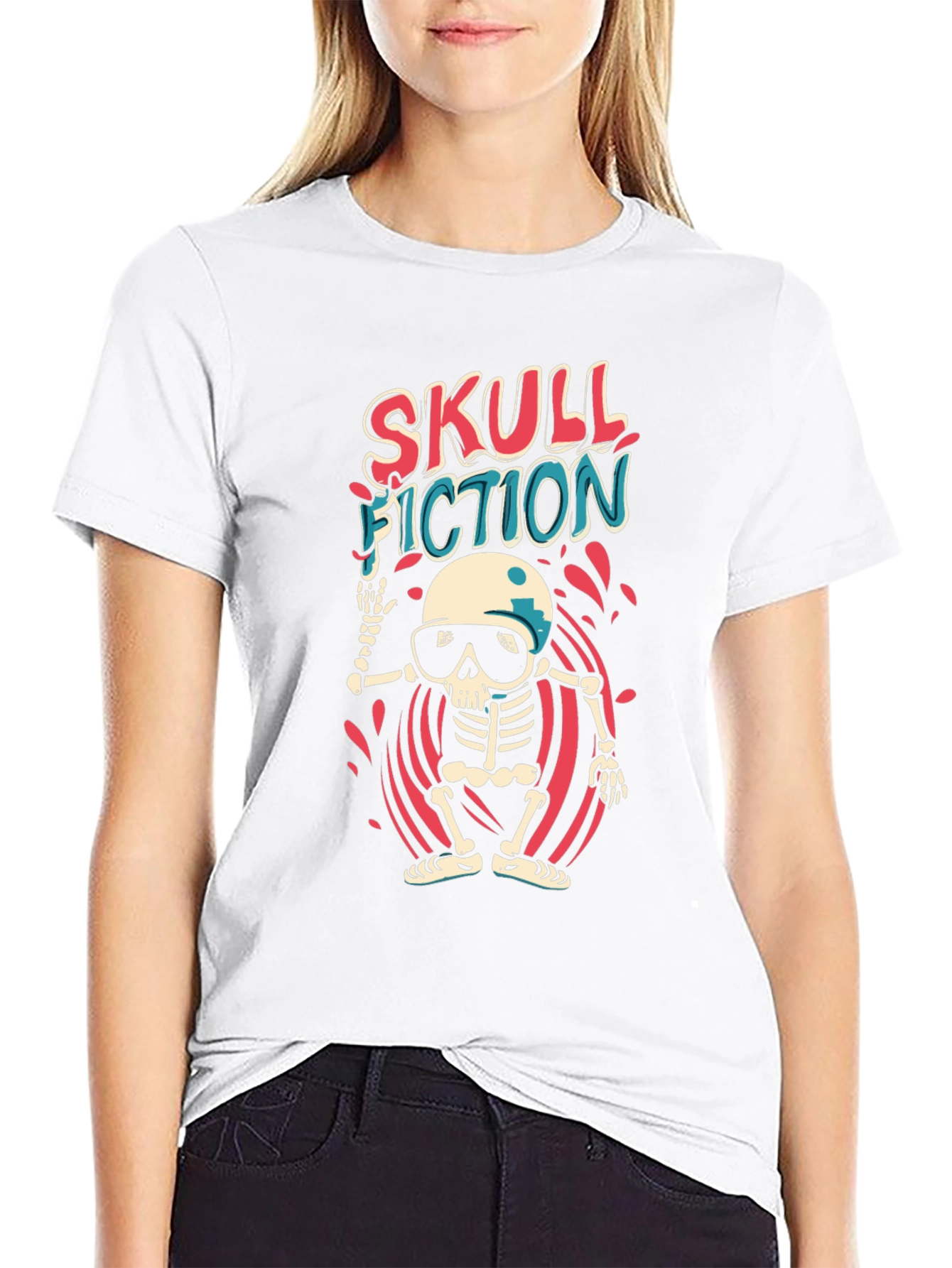 Skull Fiction Graphic Tee - Black