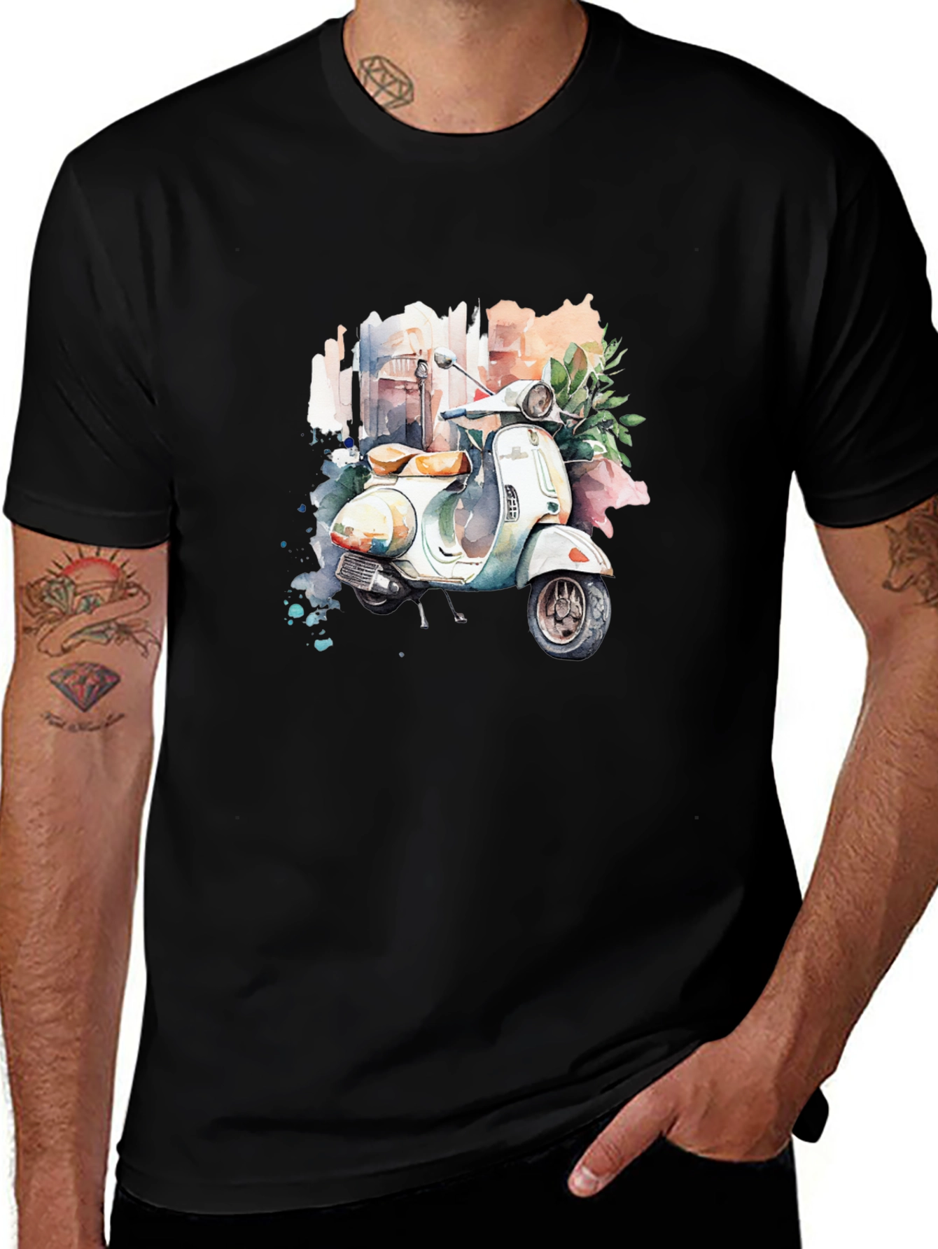 Retro Vespa Watercolor T-Shirt